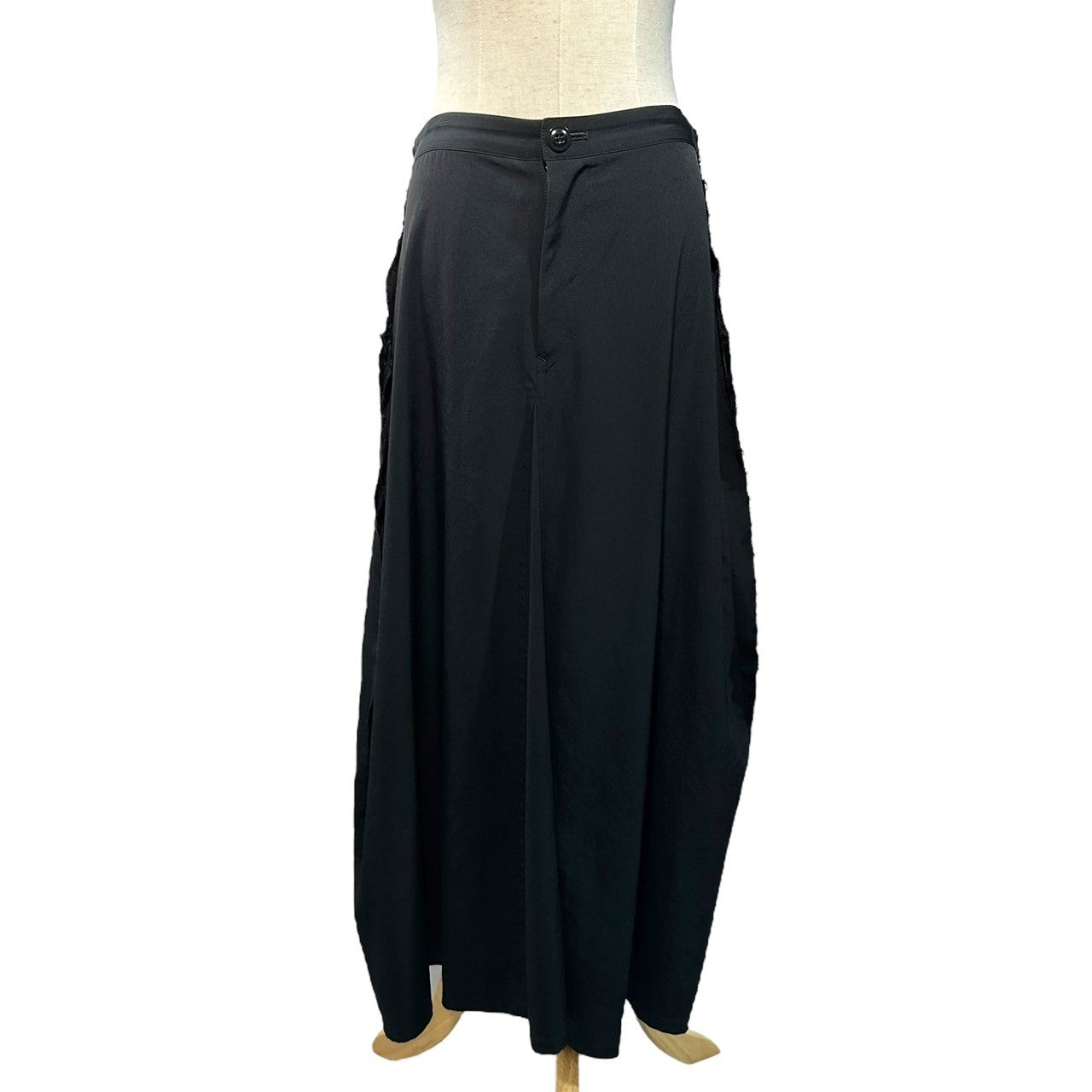 Y's(ワイズ) 10SS Long skirt with tricetate body and cut-out design 切りっ放し デザイン トリアセテート ボディ ロング スカート YJ-S16-500 1(S程度) ブラック