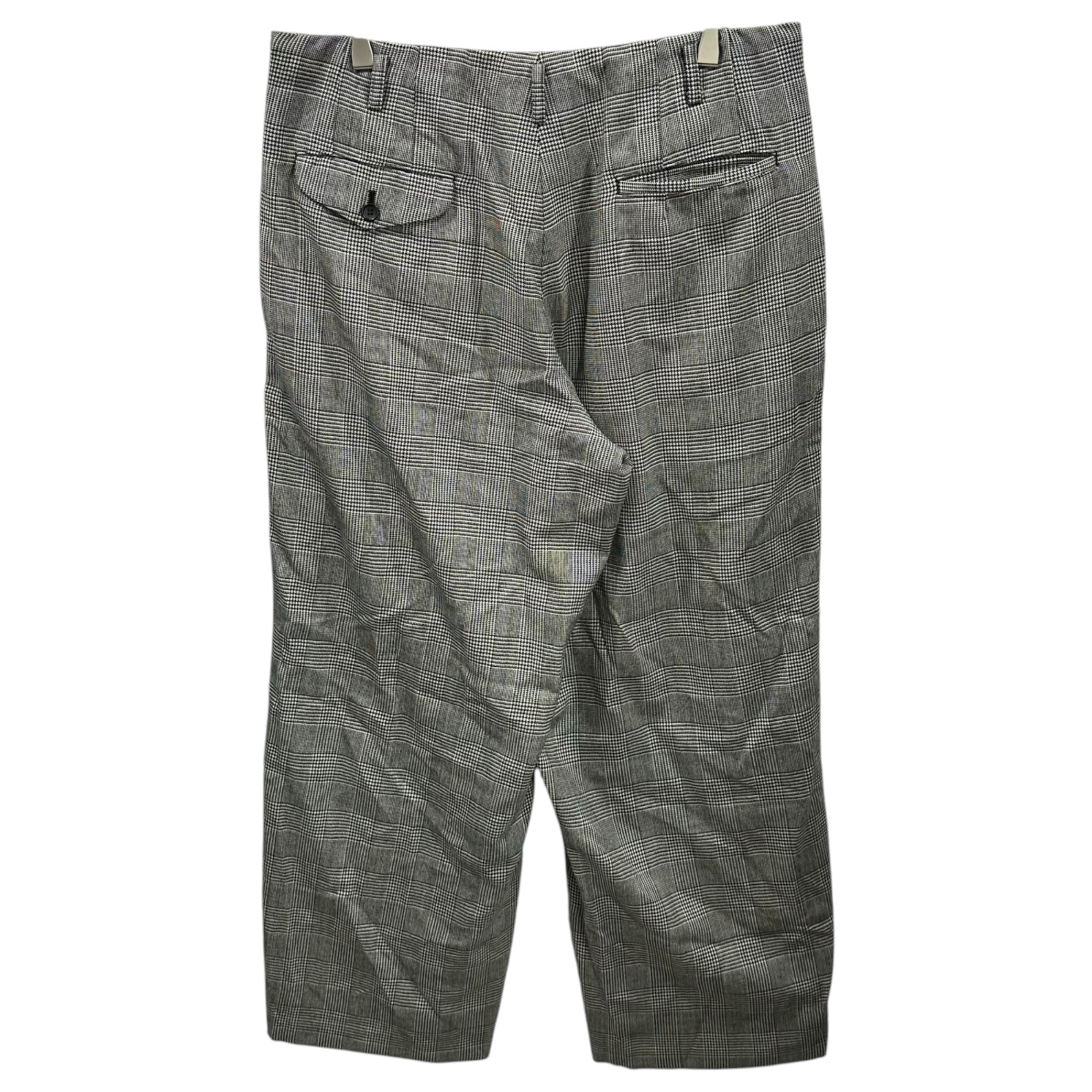 COMME des GARCONS HOMME PLUS(コムデギャルソンオムプリュス) 2011AW Glen Check Wide Straight-Leg Slacks グレンチェック ワイド ストレート スラックス パンツ PH-P039 M ブラック×アイボリー AD2011