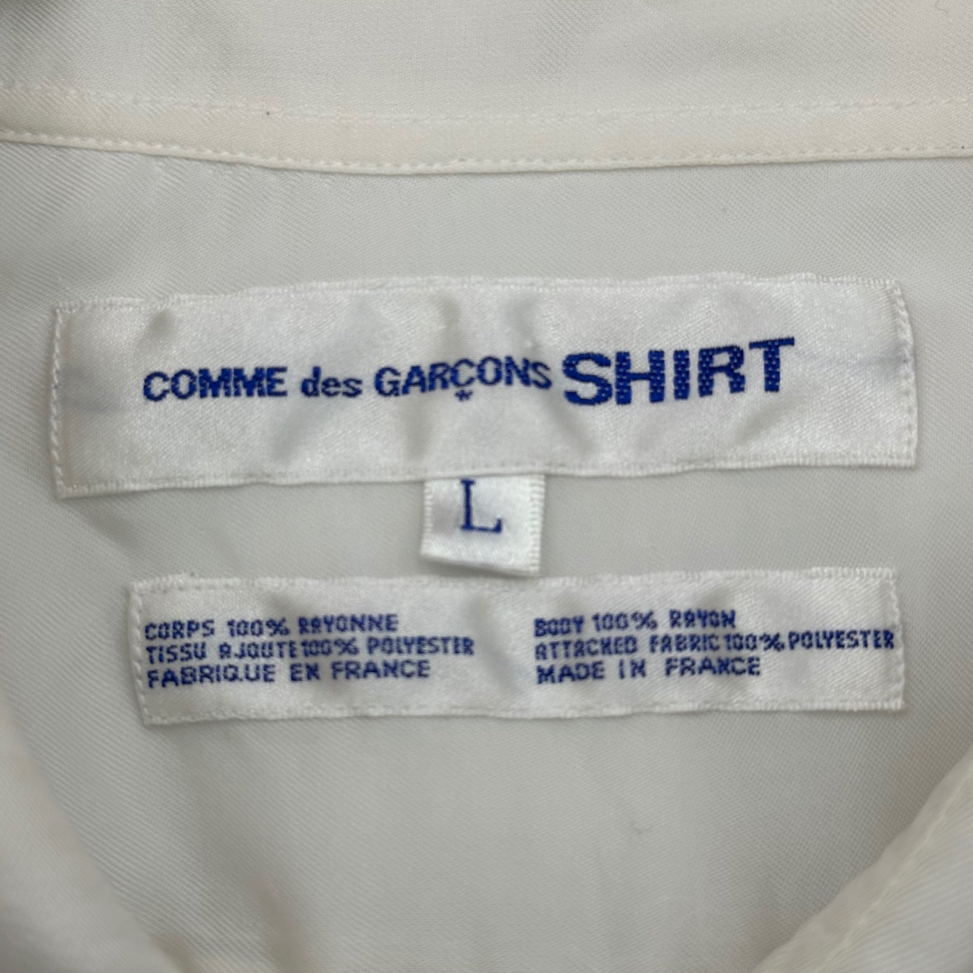 COMME des GARCONS SHIRT(コムデギャルソンシャツ) 90’s ”European Scarf-Paneled” Rayon L/S Shirt スカーフ柄 レーヨン 長袖 シャツ L ホワイト 90年代 アーカイブ