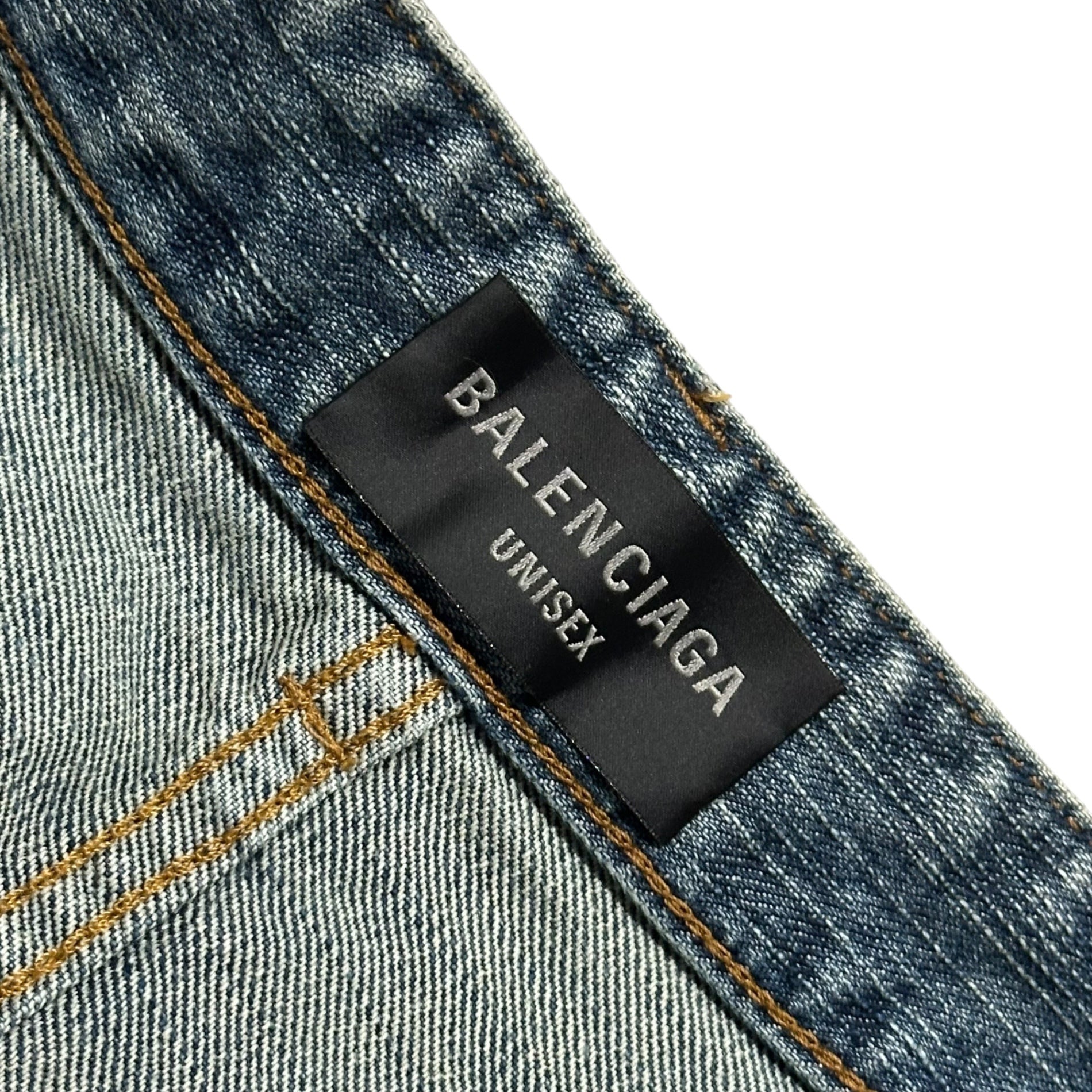 BALENCIAGA(バレンシアガ) 24AW Y2K Stretched Knee Baggy Jeans ストレッチド ニー バギー ジーンズ 809360 XS インディゴ ワイド デニム パンツ トライバル