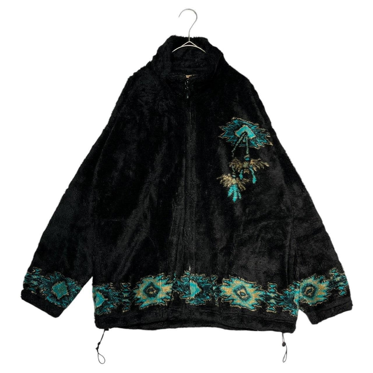 BEAR RIDGE(ベアーリッジ) 90's native pattern fleece jacket ネイティブ柄 フリース ジャケット 90年代 L ブラック