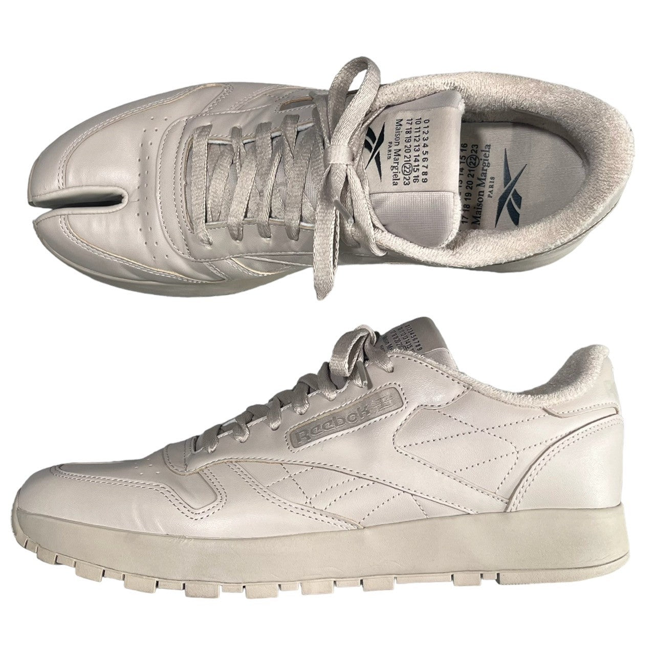 MAISON MARGIELA×Reebok(メゾンマルジェラ×リーボック) PROJECT 0 CL TABI SNEAKER 足袋 スニーカー GX5141　S57WS0426 29cm ベージュ タビ ローカット コラボ