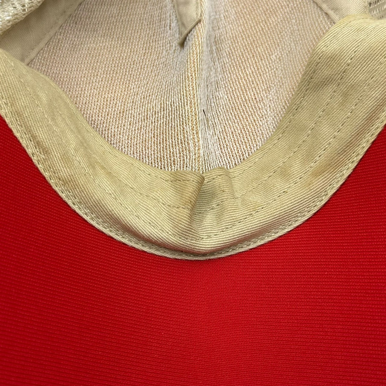 RRL(ダブルアールエル) Vintage-processed printed mesh cap ヴィンテージ加工 プリント メッシュ キャップ レッド
