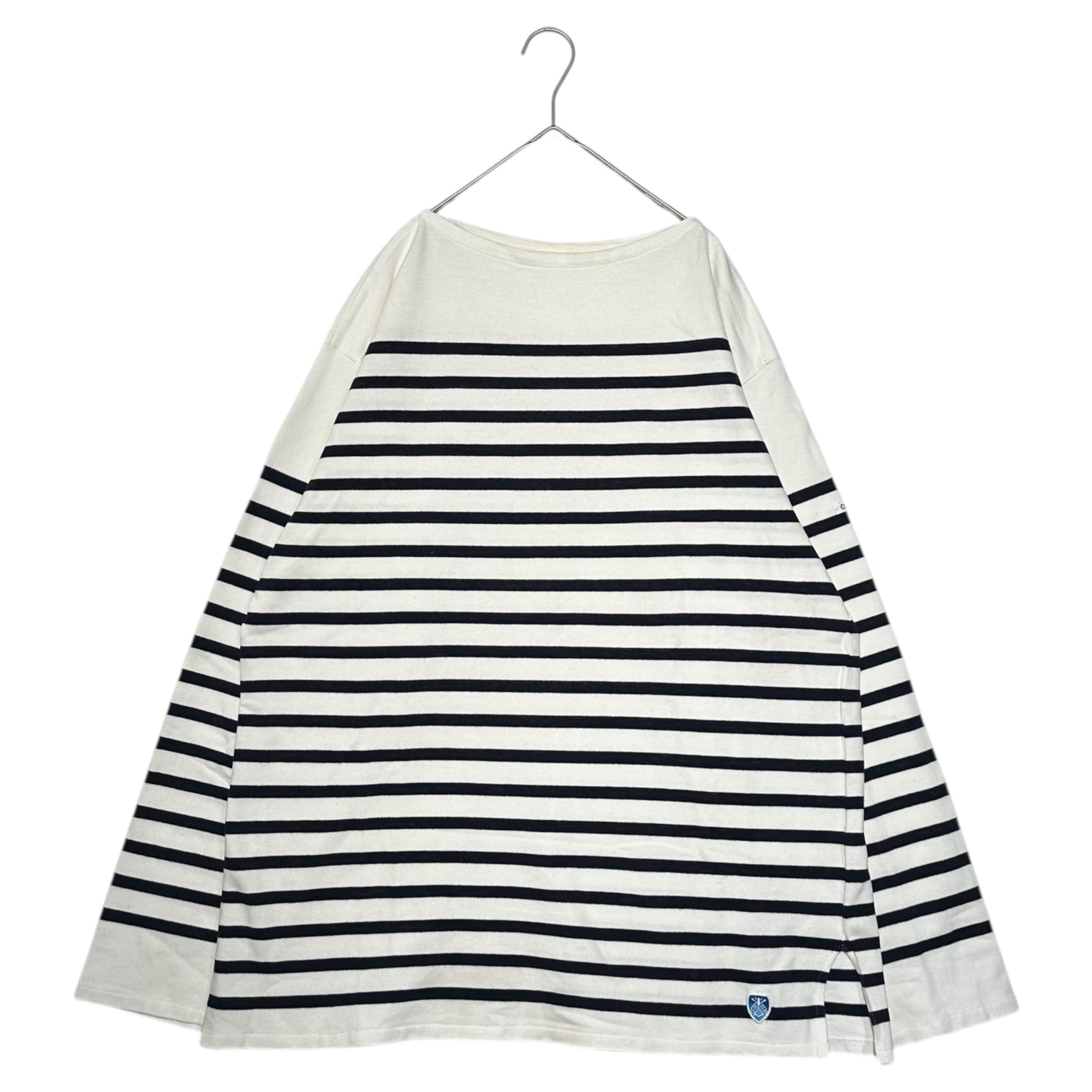 ORCIVAL(オーシバル) ボートネック ボーダー カットソー 3(L程度) ホワイト×ネイビー