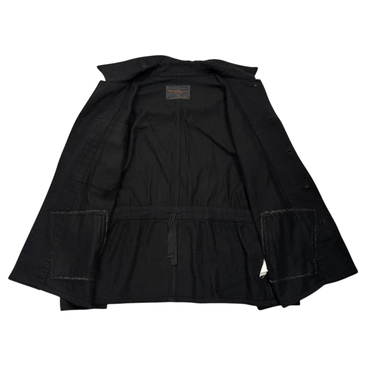 UNDERCOVERISM(アンダーカバイズム) 03SS SCAB Period Afghan Collar Panel Grunge Stitch Jacket SCAB期 襟アフガン切替 グランジ ステッチ ジャケット L ブラック×ブルー 稀少アイテム