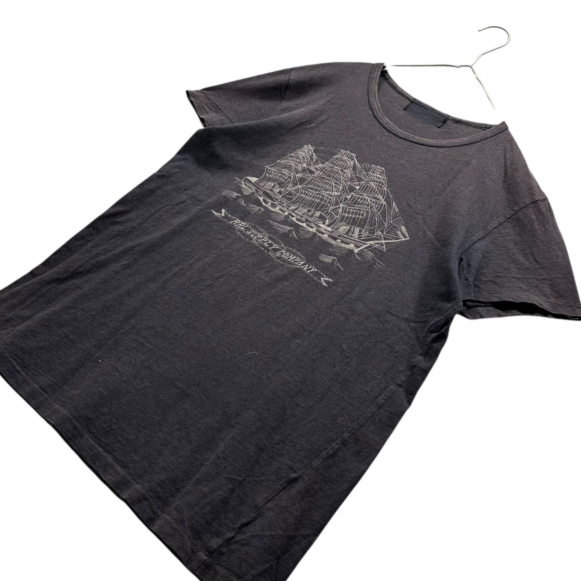 RRL(ダブルアールエル) Vintage-Washed Crew Neck T-Shirt ヴィンテージ加工 クルーネック Tシャツ ブラック(フェード強め)