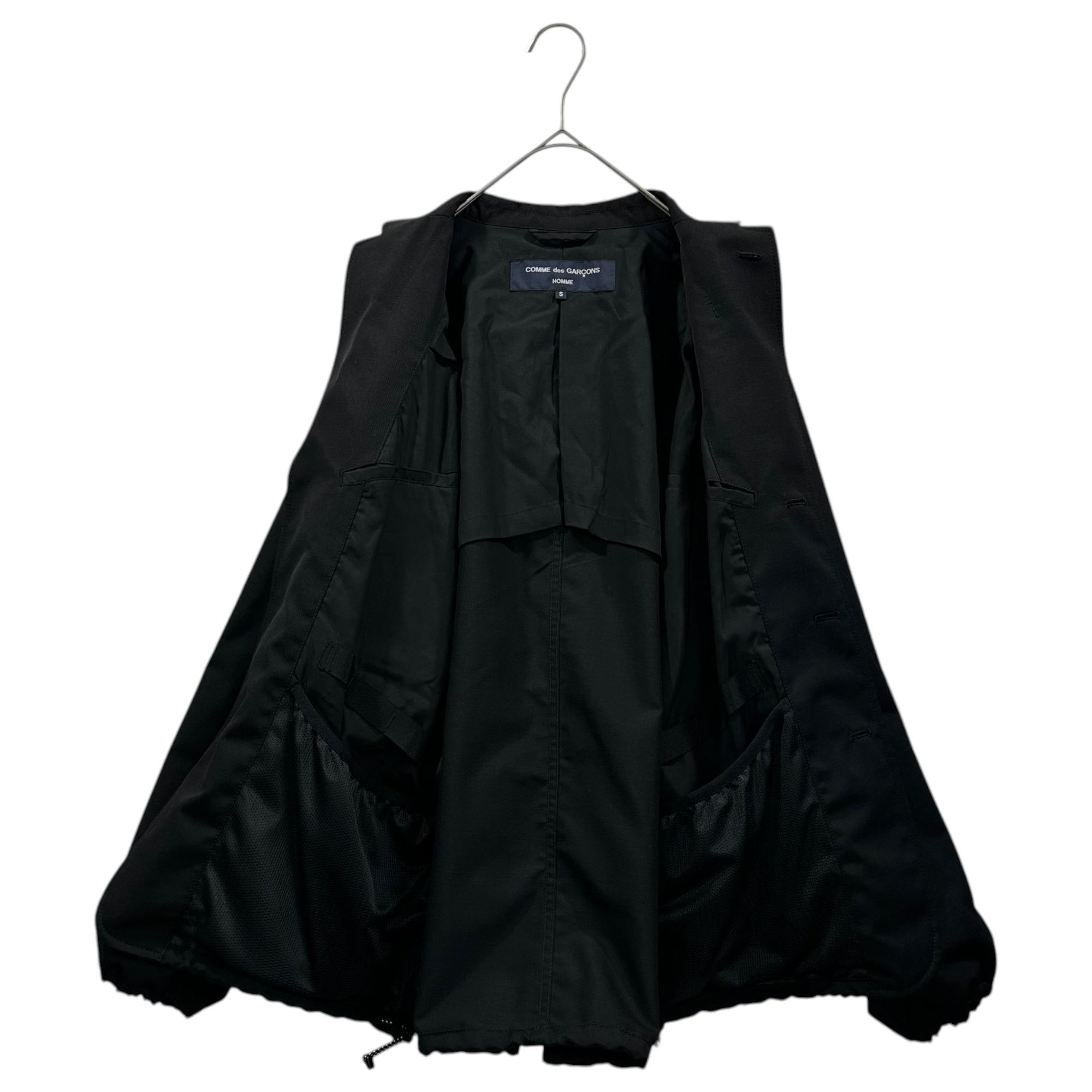 COMME des GARCONS HOMME(コムデギャルソンオム) 23SS Wool-Mohair Twill Drawstring Jacket ウール モヘヤ ツイル ドローコード ジャケット HK-J005 S ブラック AD2022