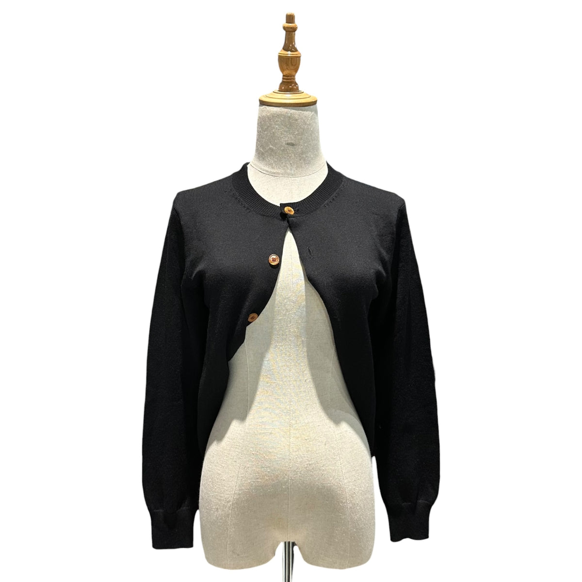 COMME des GARCONS(コムデギャルソン) 2002AW Twisted Ｂutton-Ｆront Pullover Sweater "捻じれ" カーディガン デザイン プルオーバー ニット  GG-N004 FREE ブラック×ブラウン AD2002