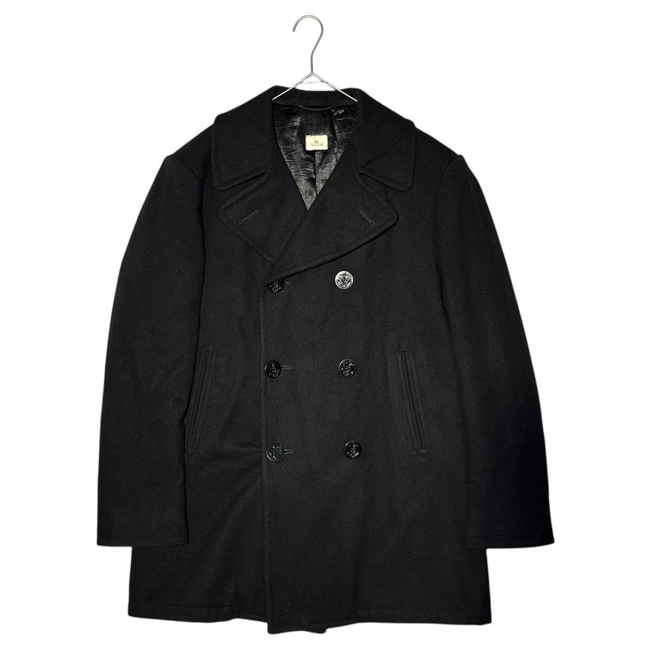 US NAVY(アメリカ海軍) 80's DSCP P coat メルトン ウール Pコート 8405-01-154-5790 40 L ブラック