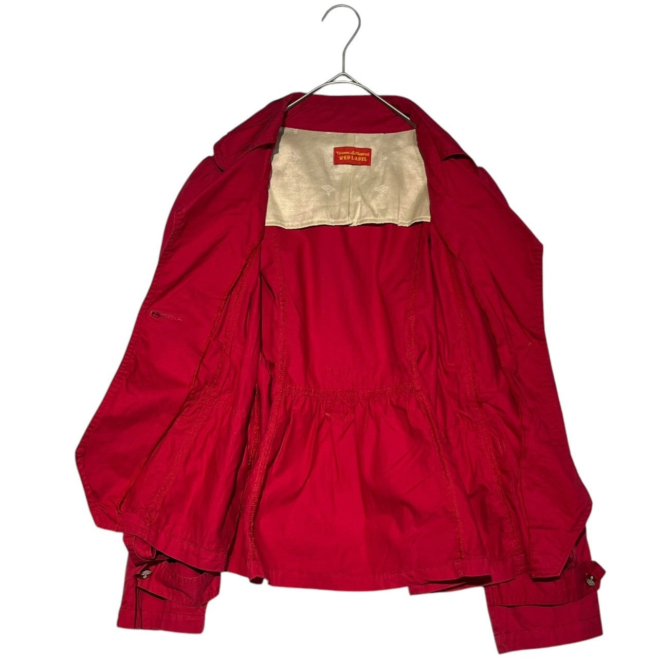 Vivienne Westwood RED LABEL(ヴィヴィアンウエストウッドレッドレーベル) Orb button gathered collar short trench coat オーブボタン ギャザー襟 ショート トレンチコート レッド