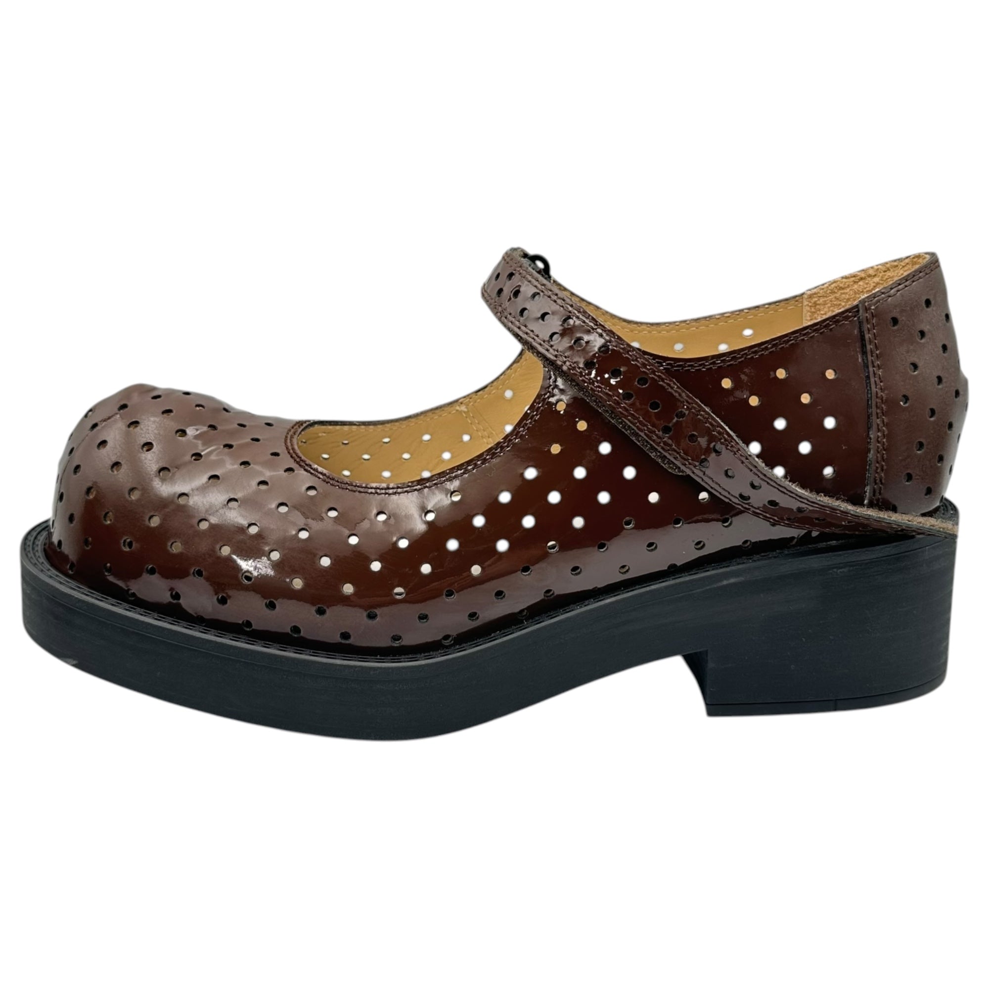 MM6 Maison Margiela(エムエムシックス) 24SS ”Sample product” Patent Leather Perforated Mary Jane Shoes サンプル品 パテントレザー パンチング メリージェーン シューズ 43(28cm程度) ブラウン ソルド品