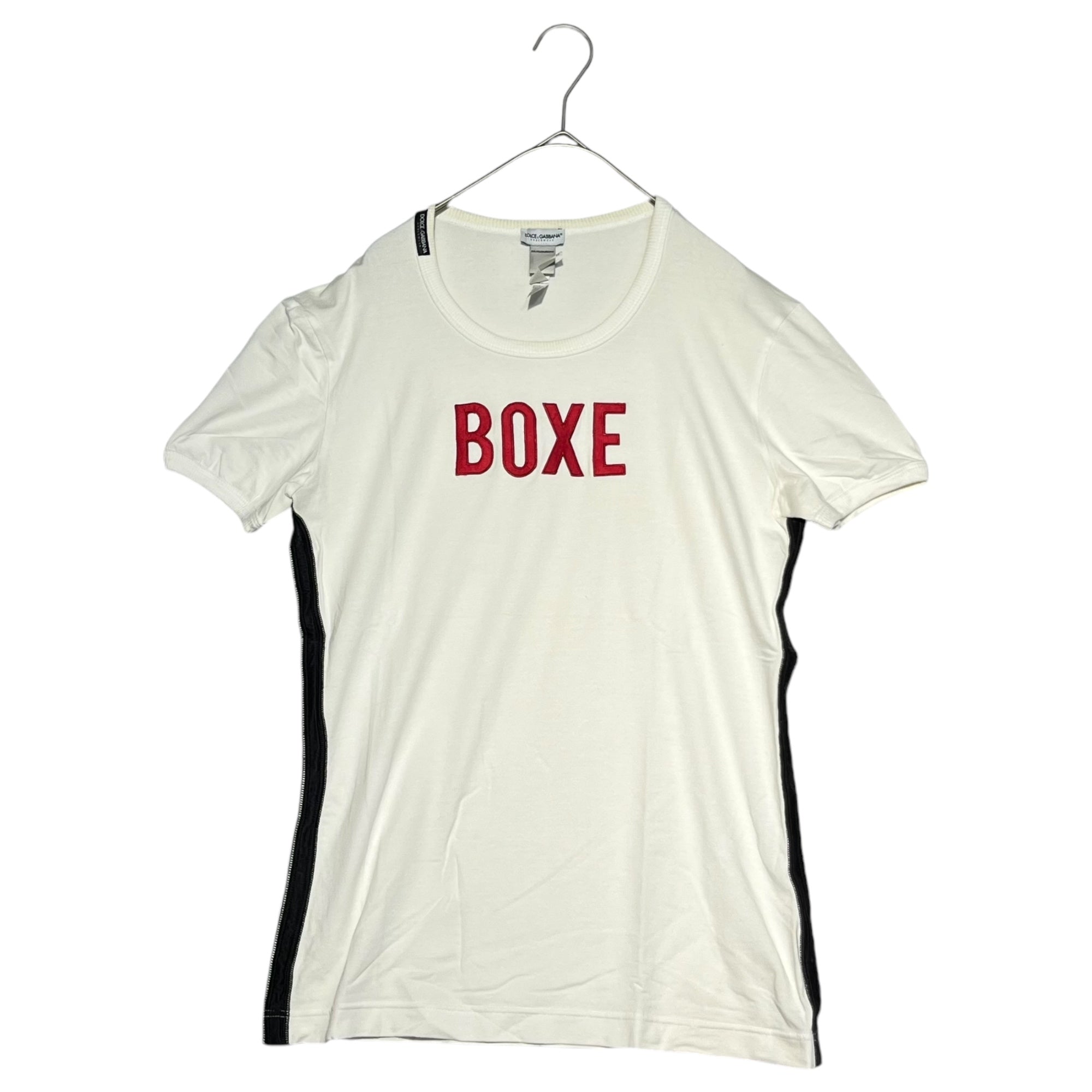 DOLCE&GABBANA(ドルチェ&ガッバーナドルガバ) BOXE stretch ringer t-shirt ストレッチ リンガー Tシャツ M11312 / OMD27-B S ホワイト