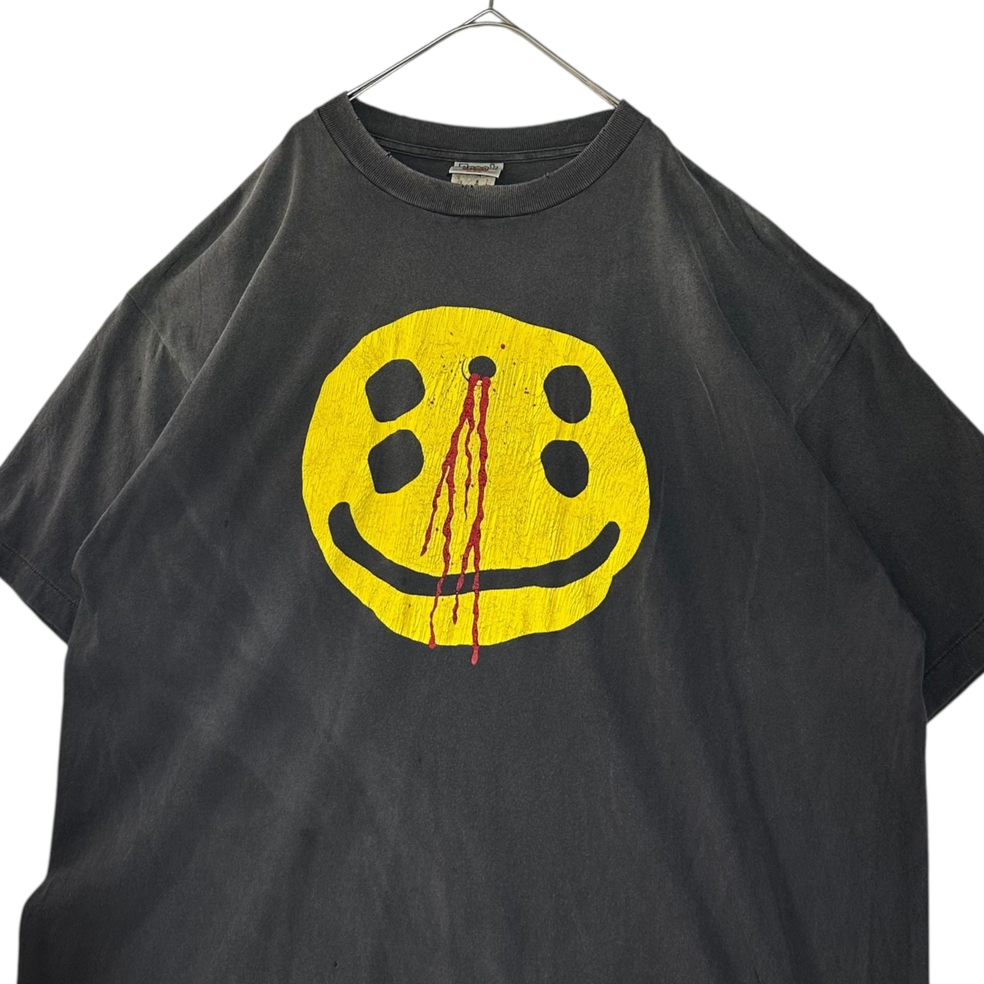 SAINT MICHAEL(セントマイケル) 24AW × Cactus Plant Flea Market CP_SS TEE/ SMILE / BLACK  スマイル プリント Tシャツ SM-YS1-0000-C01 XXL ブラック