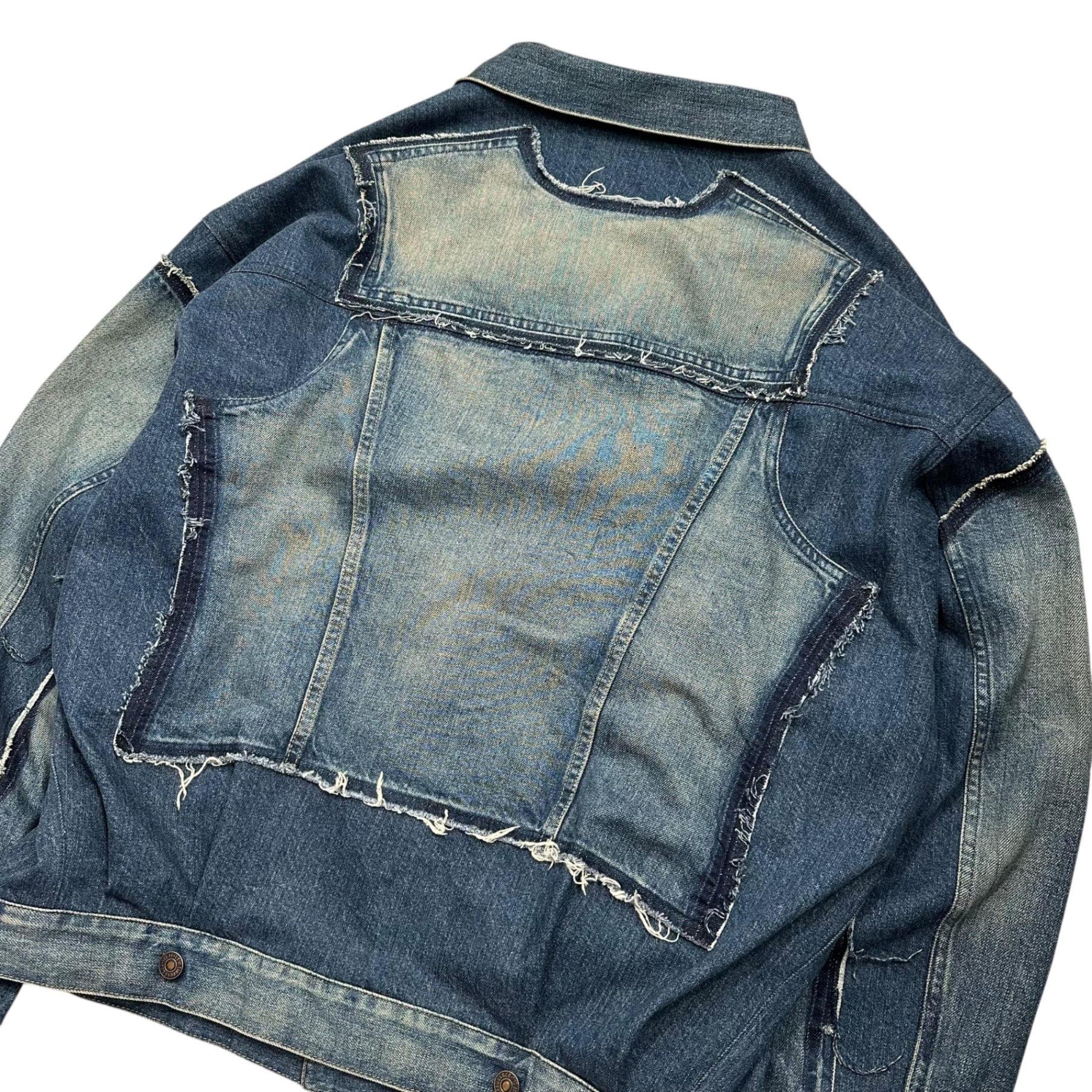 JUNYA WATANABE MAN×Levi's(ジュンヤワタナベマン×リーバイス) 25SS Cotton Denim Product Processing Customization  綿デニム 製品加工カスタマイズ Levi's Wネーム WO-J207 S インディゴ 再構築 ジャケット