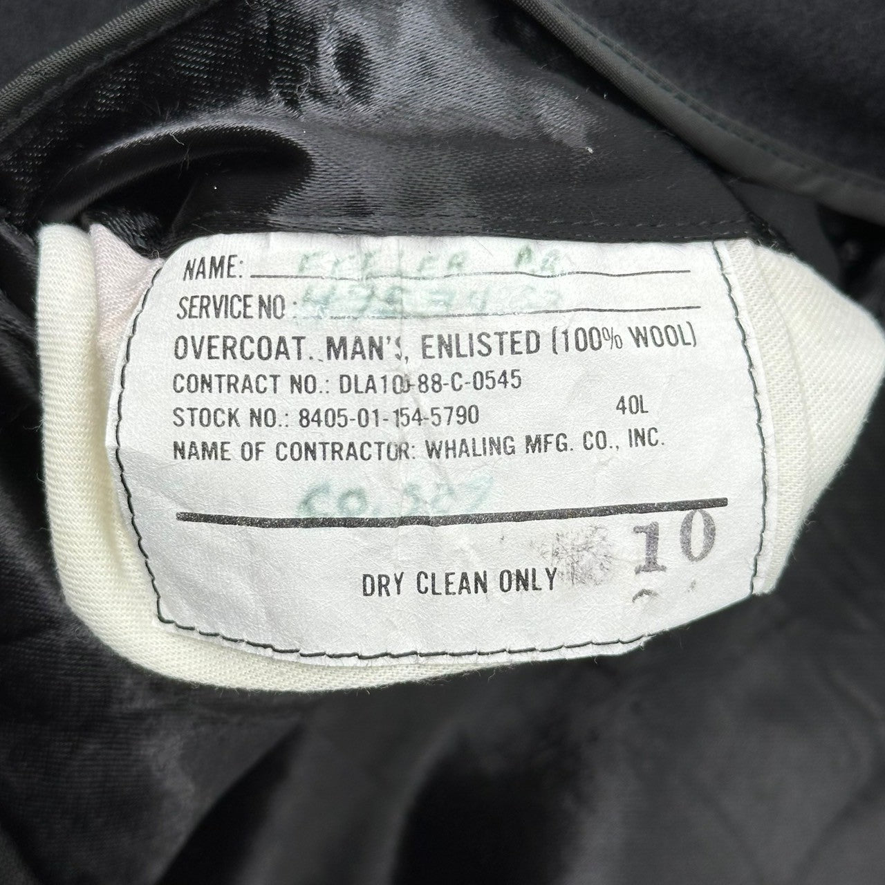 US NAVY(アメリカ海軍) 80's DSCP P coat メルトン ウール Pコート 8405-01-154-5790 40 L ブラック