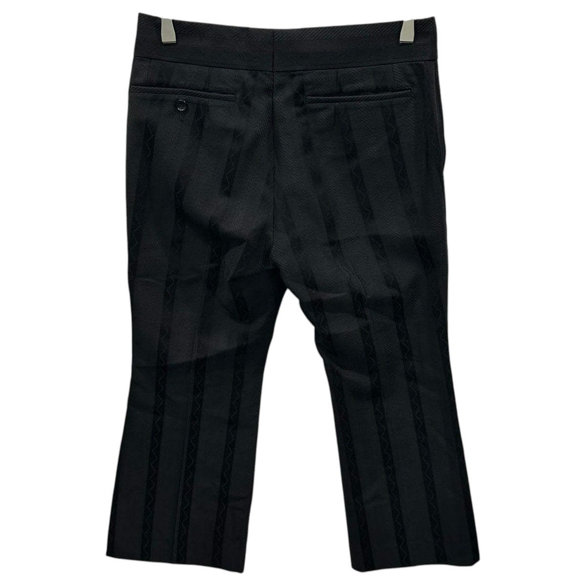 COMME des GARCONS(コムデギャルソン) 2000AW Cotton-Wool Geometric-Striped Straight-Leg Slacks コットン ウール 幾何学 ストライプ ストレート スラックス GP-04006S S ブラック AD2000 00s アーカイブ