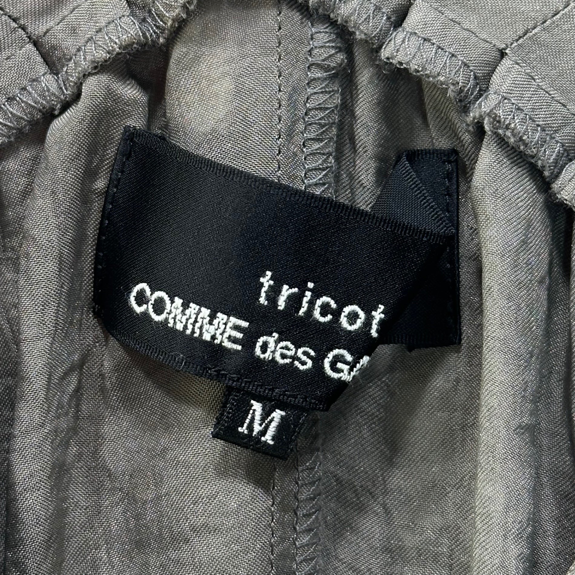 tricot COMME des GARCONS(トリココムデギャルソン) 09SS Polka Dot S/S Open Neck Dress ドット 半袖 オープンネック ワンピース TC-O011 M グレー×ホワイト AD2008