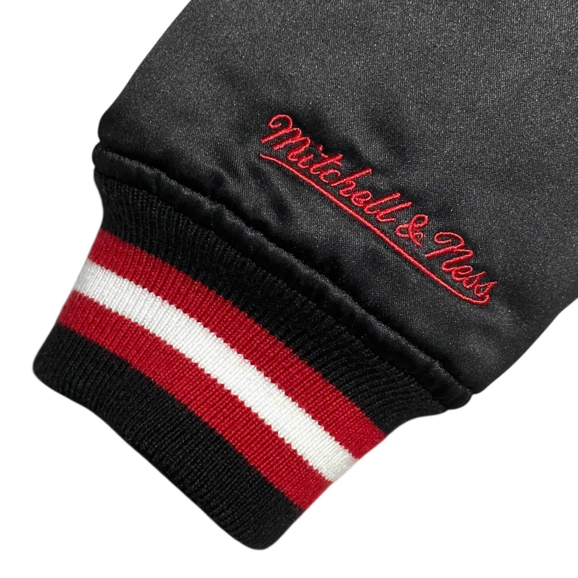 SUPREME×mitchell&ness(シュプリーム×ミッチェルアンドネス) 21SS Satin Varsity Jacket サテン バーシティ ジャケット L ブラック コラボ ブルゾン ロゴ スタジャン