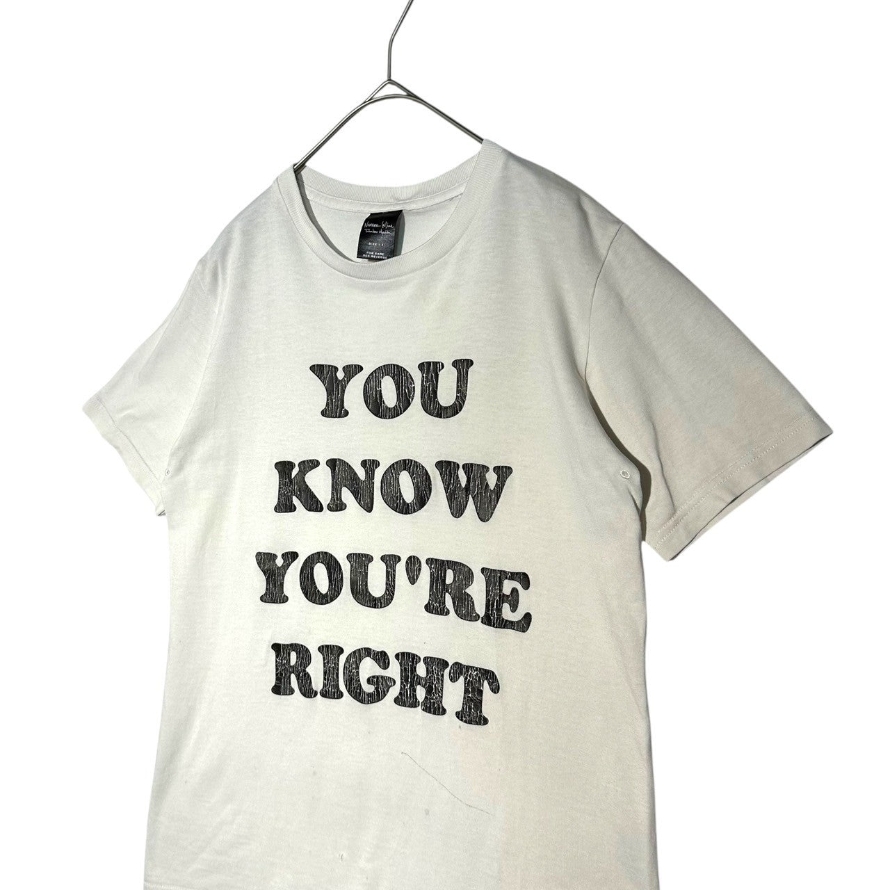 NUMBER (N)INE(ナンバーナイン) 03SS Kurt period YOU KNOW YOU'RE RIGHT print T-shirt カート期 メッセージ プリント Tシャツ 1(XS) ホワイト×ブラック 宮下貴裕 本人期