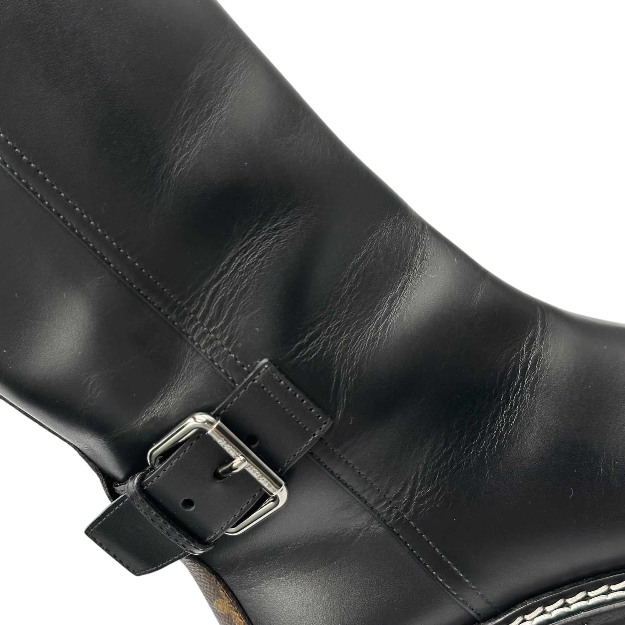 LOUIS VUITTON(ルイヴィトン) 24AW LV Beaubourg High Boot ボブール ライン ロング ブーツ カーフ 製造番号：MA0254 36(23cm程度) ブラック×ブラウン