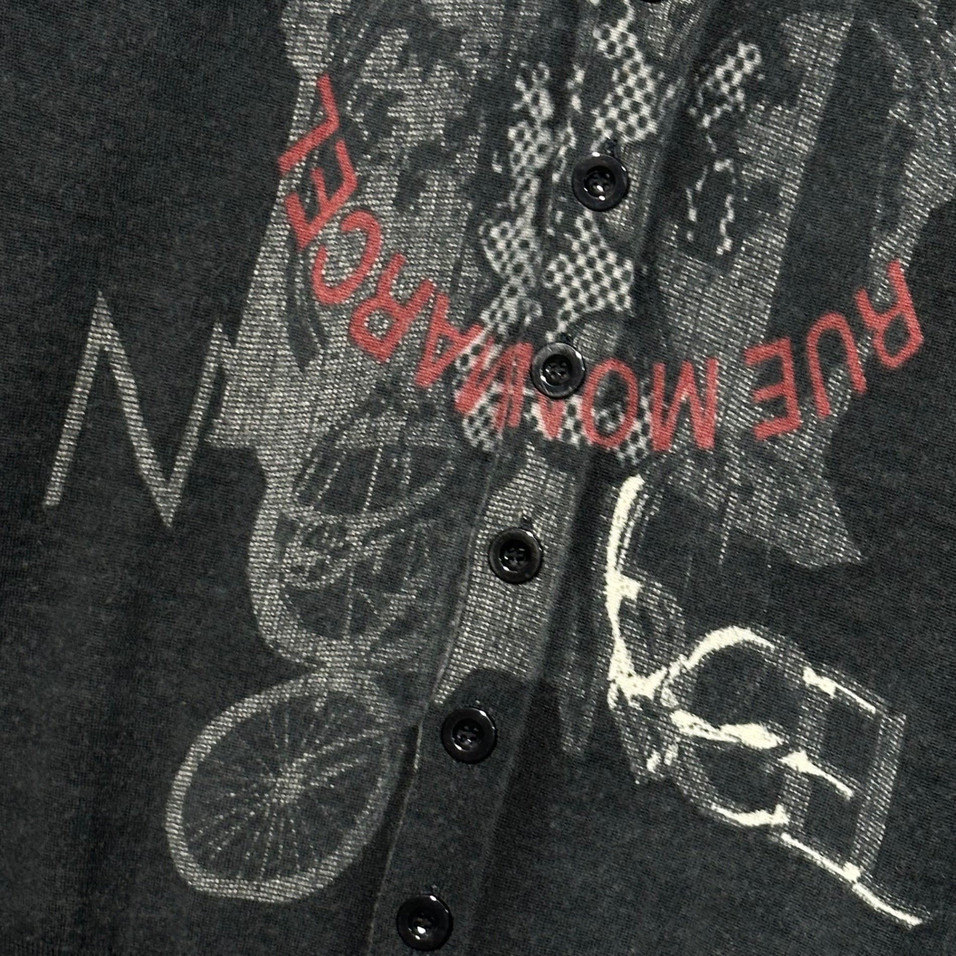 MARITHE FRANCOIS GIRBAUD(マリテフランソワジルボー)  00's Trompe l'oeil Wool Knit Cardigan トロンプルイユ ウール ニット カーディガン M7-8267 L ブラック Y2K だまし絵