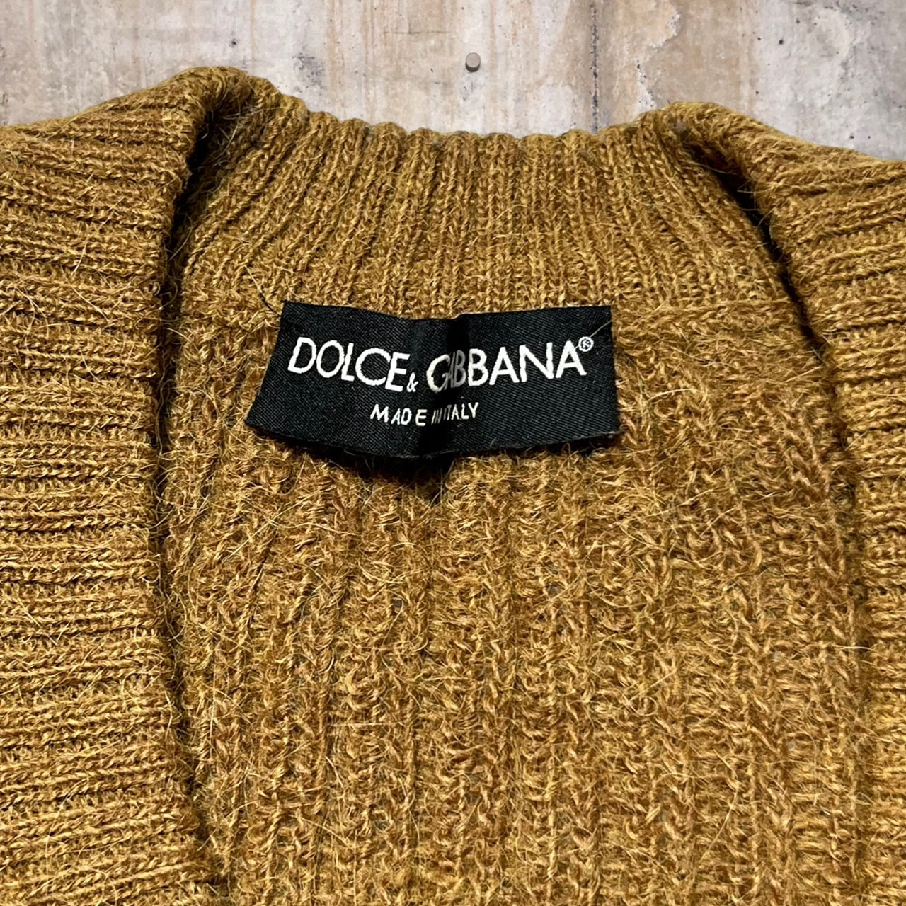 DOLCE&GABBANA(ドルチェ&ガッバーナドルガバ) Vネックアルパカニット/セーター 44(S程度) ブラウン　ドルチェアンドガッバーナ