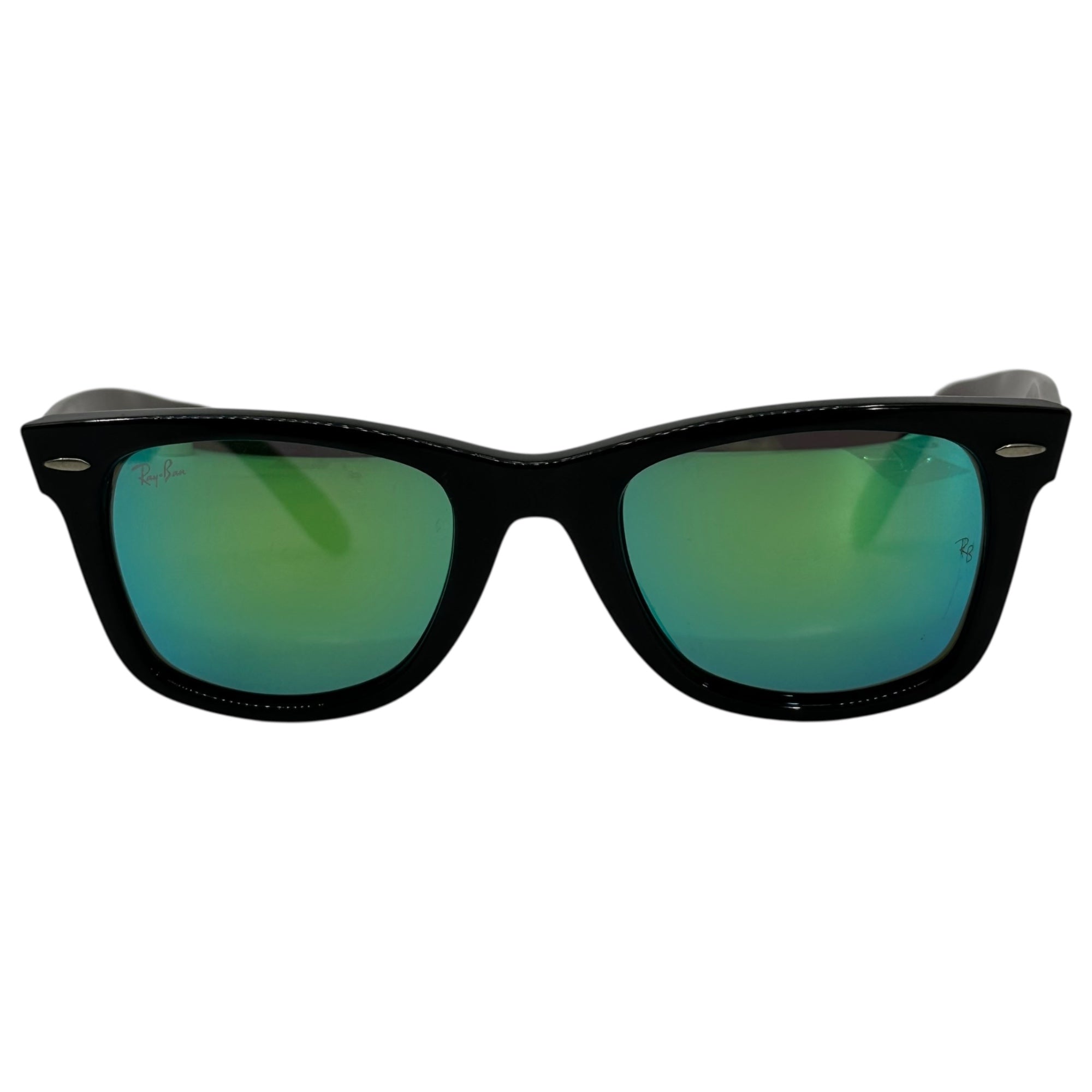 Ray-Ban(レイバン) ORIGINAL WAYFARER CLASSIC ウェイファーラー サングラス RB2140-F 52□22 ブラック×グリーン イタリア製 ボストン ミラーレンズ