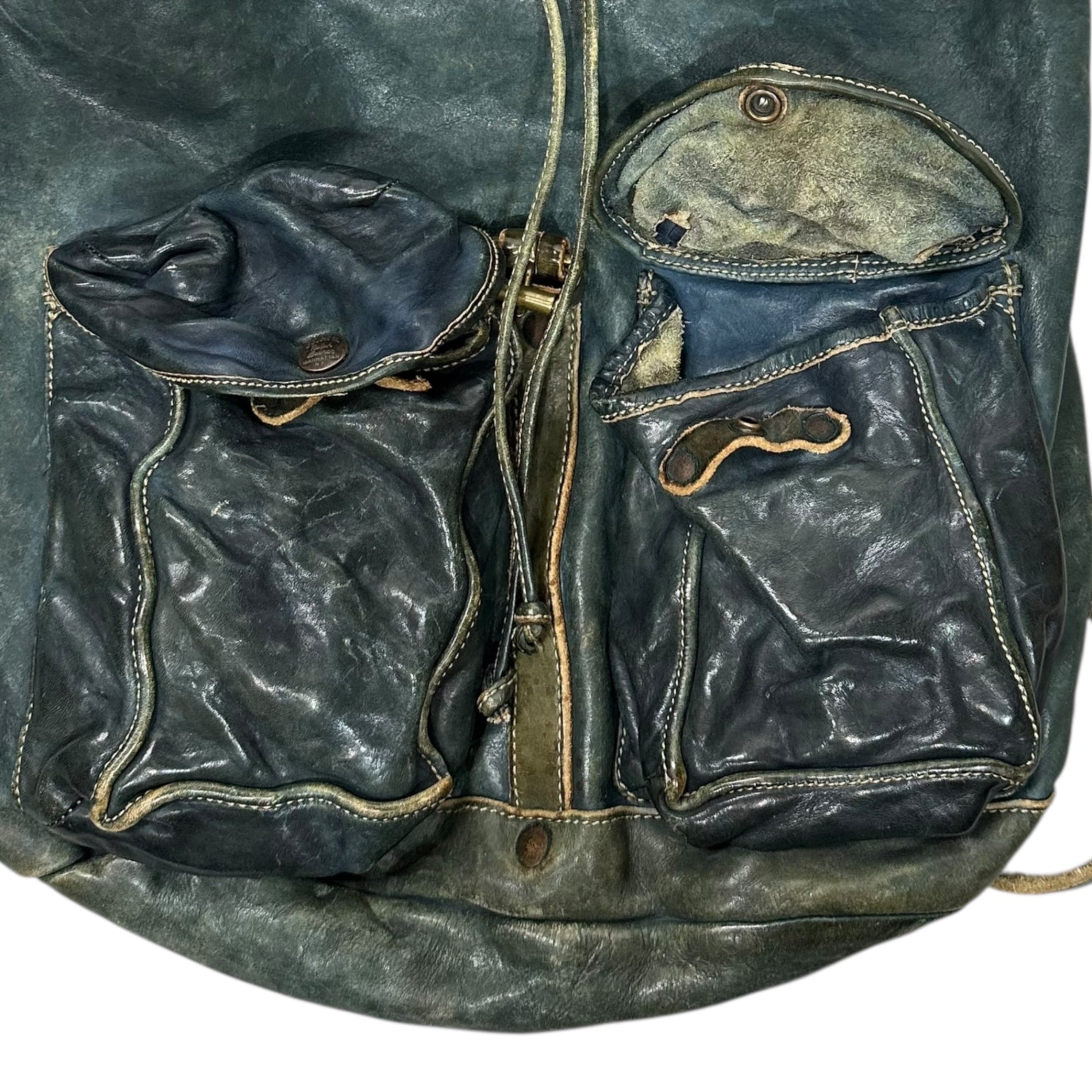 RRL(ダブルアールエル) Indigo-dyed Leather Backpack インディゴ染め レザー リュック インディゴ バッグ バックパック