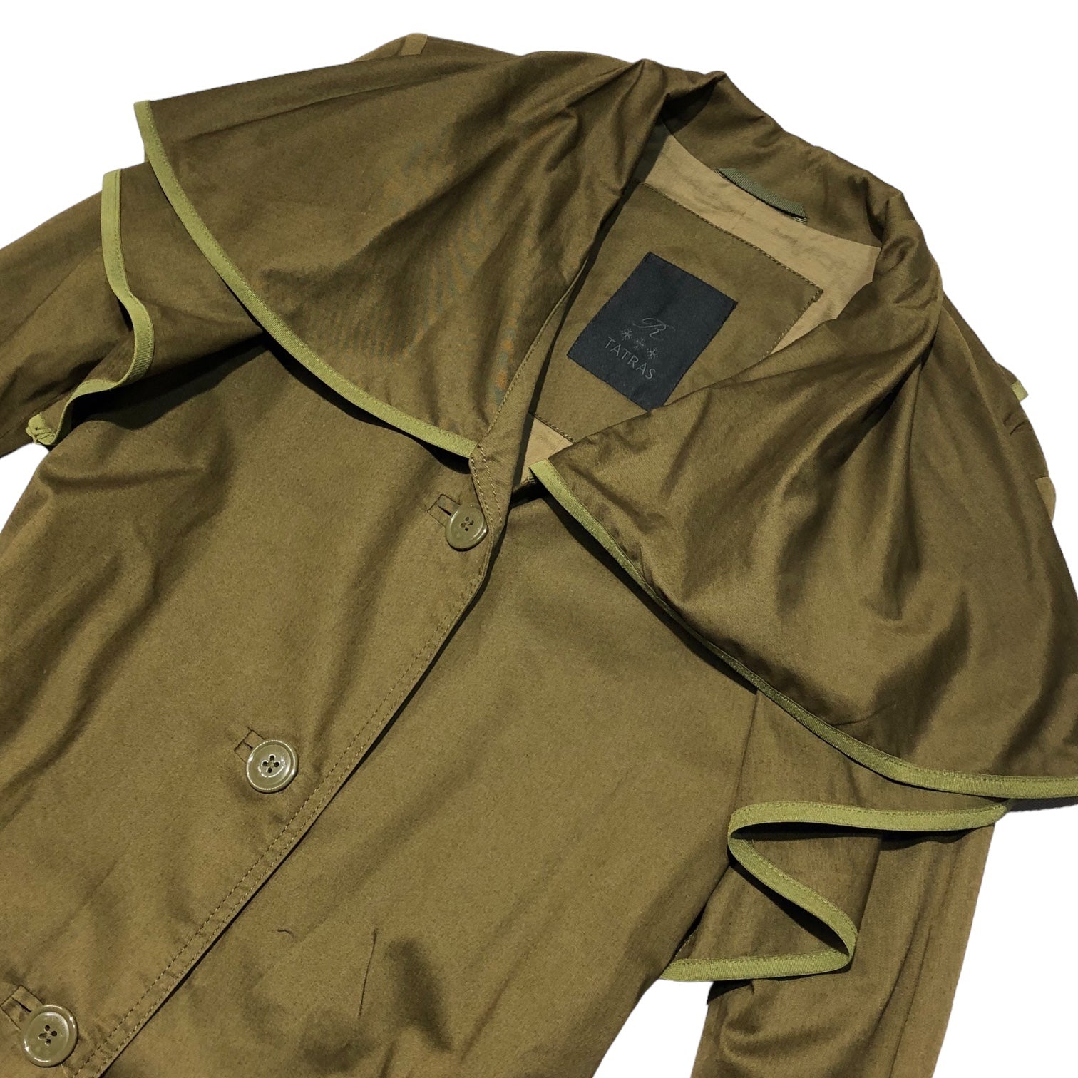 TATRAS(タトラス) R line elizabeth collar trench coat Rライン エリザベスカラー トレンチコート LTL17S4130 03(L程度) カーキ ビッグカラー 高級ライン