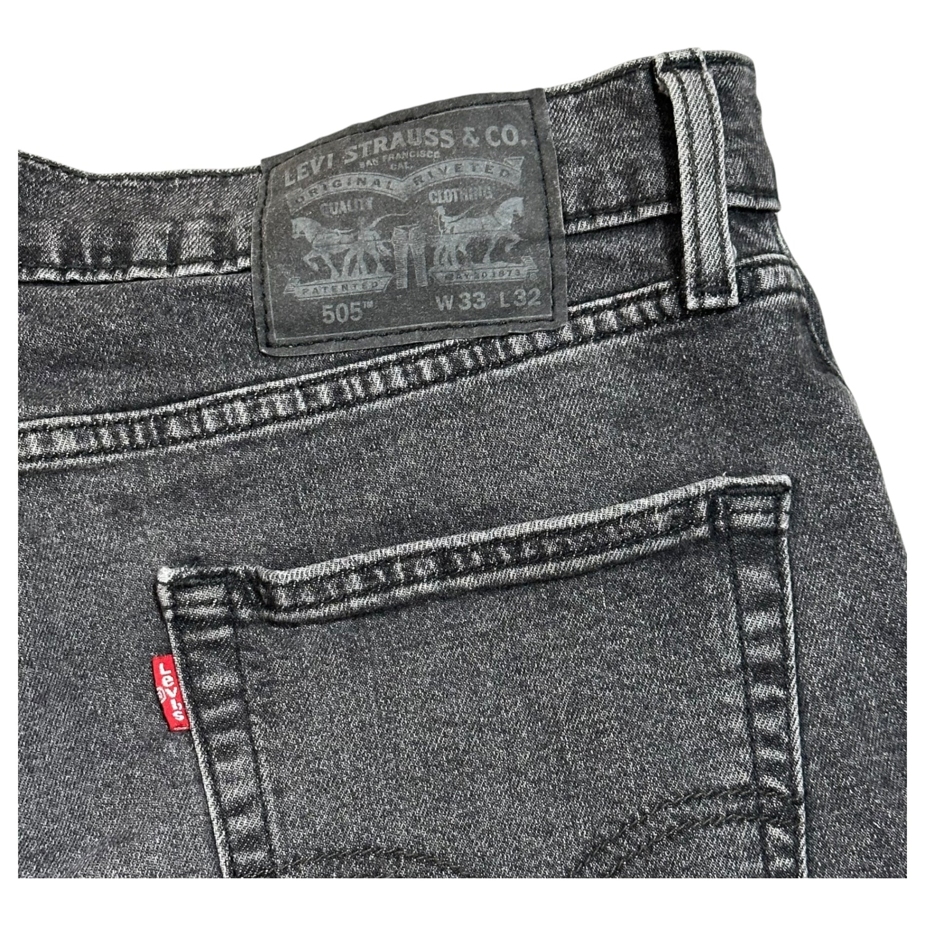 LEVI'S PREMIUM(リーバイスプレミアム) CLASSIC REGULAR STRAIGHT BLUE DENIM JEANS ストレート ストレッチ ジーンズ 505 00505-1594 33 ブラック