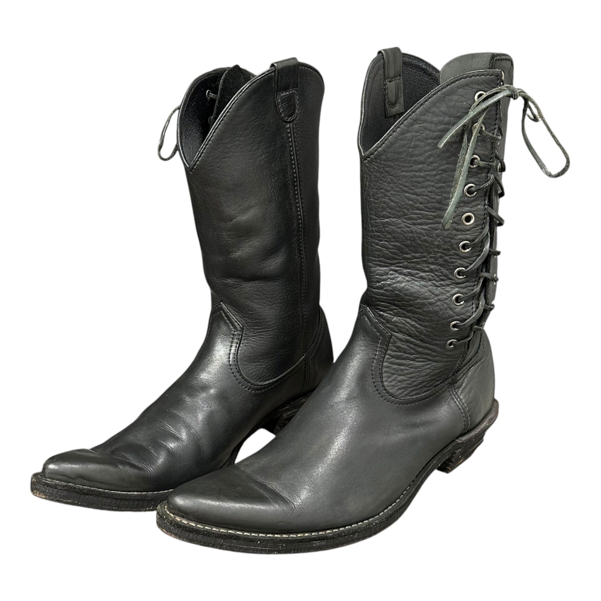 NUMBER (N)INE(ナンバーナイン) 2005SS NIGHT CRAWLER Period Side Lace-Up Pecos Boots  S05-NF005B 8 ブラック 05年 宮下貴裕 本人期