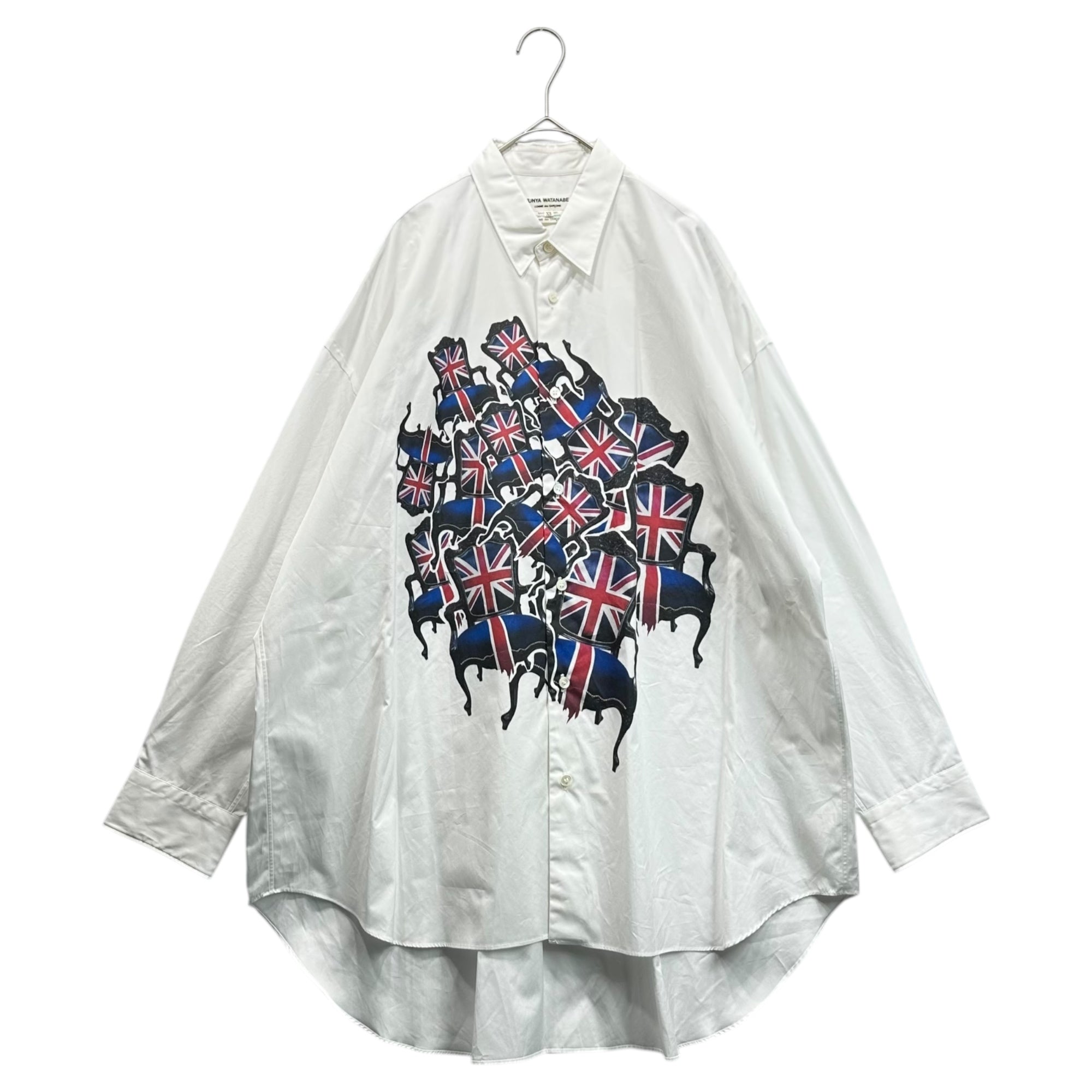 COMME des GARCONS JUNYA WATANABE(コムデギャルソンジュンヤワタナベ) 17AW Union Jack Print Oversized Shirt ユニオンジャック プリント オーバーサイズ シャツ JT-B013 XS ホワイト AD2017 男性着用可能