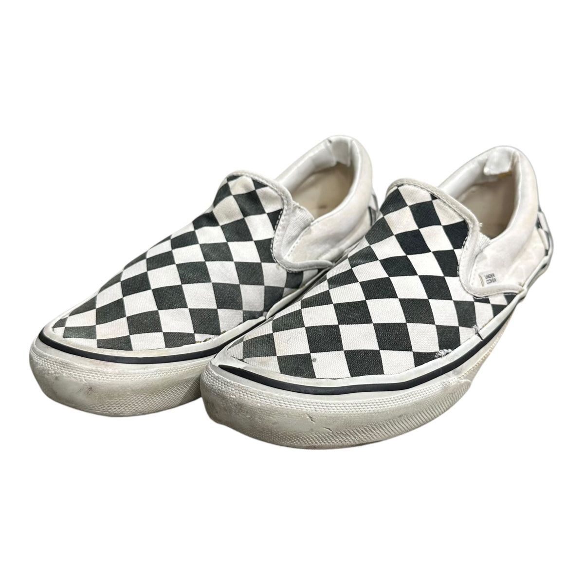 UNDERCOVER×VANS(アンダーカバー×バンズ) 2001SS "CHAOTIC DISCORD" SLIP-ON CHK ケーオティック ディスコード 期 スリッポン V98-J669 28cm ホワイト×ブラック 00's スニーカー チェッカーフラッグ
