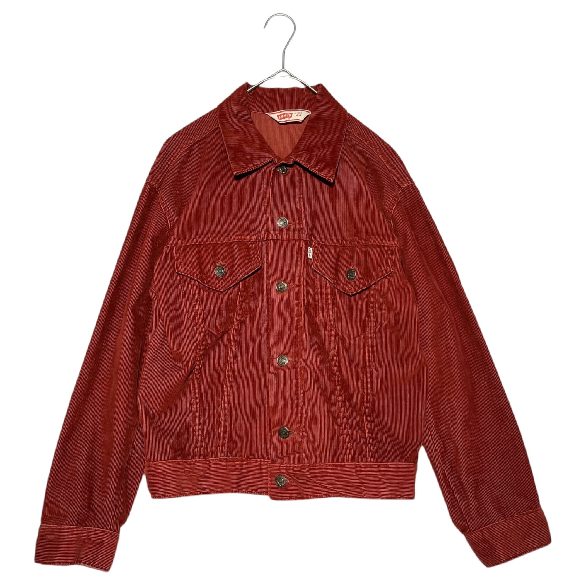 Levi's(リーバイス) 70's VINTAGE CORDUROY TRUCKER JACKET ヴィンテージ コーデュロイ トラッカー ジャケット 70505-1587 44 レッドブラウン 裏529 USA製