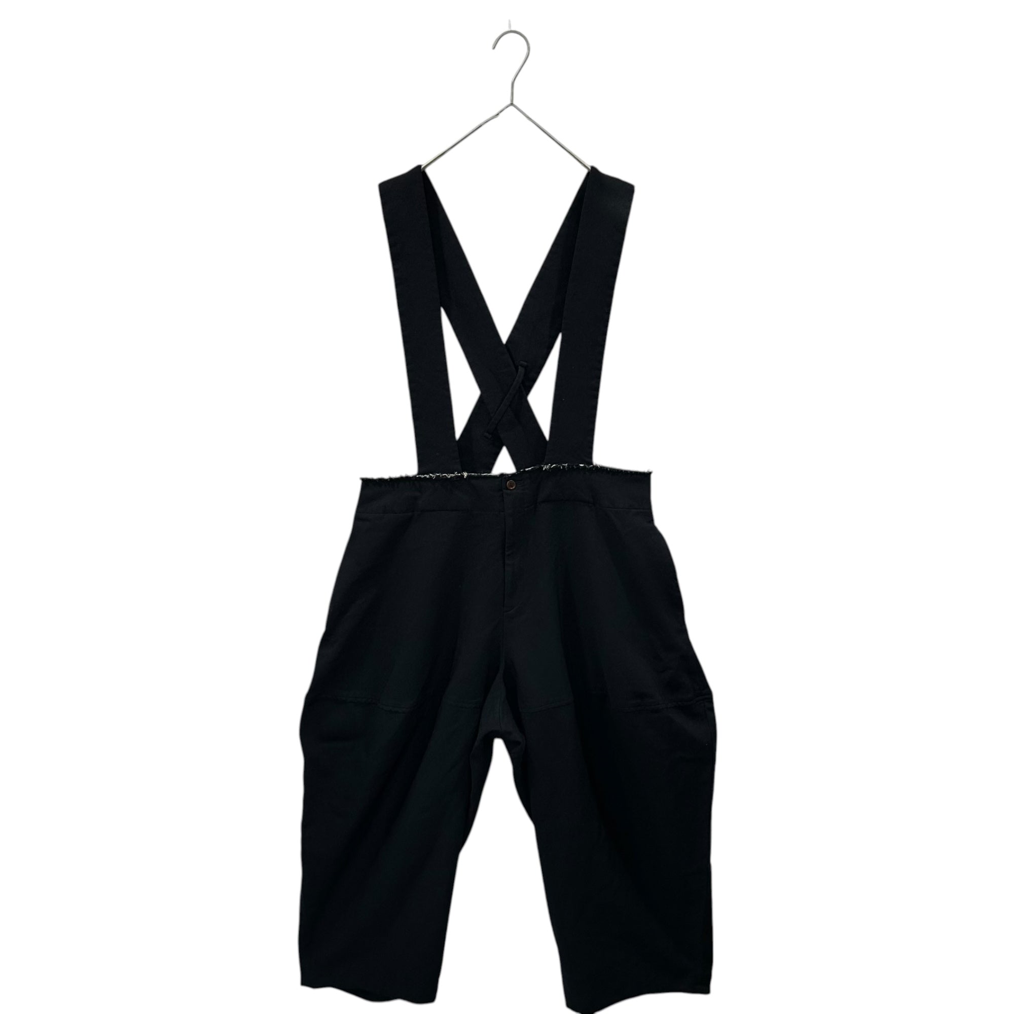 COMME des GARCONS COMME des GARCONS(コムデギャルソンコムデギャルソン) 2019AW Cut-off polyester suspender pants 断ち切り ポリエステル 吊りパンツ RD-UC01 S ブラック AD2019 サスペンダー