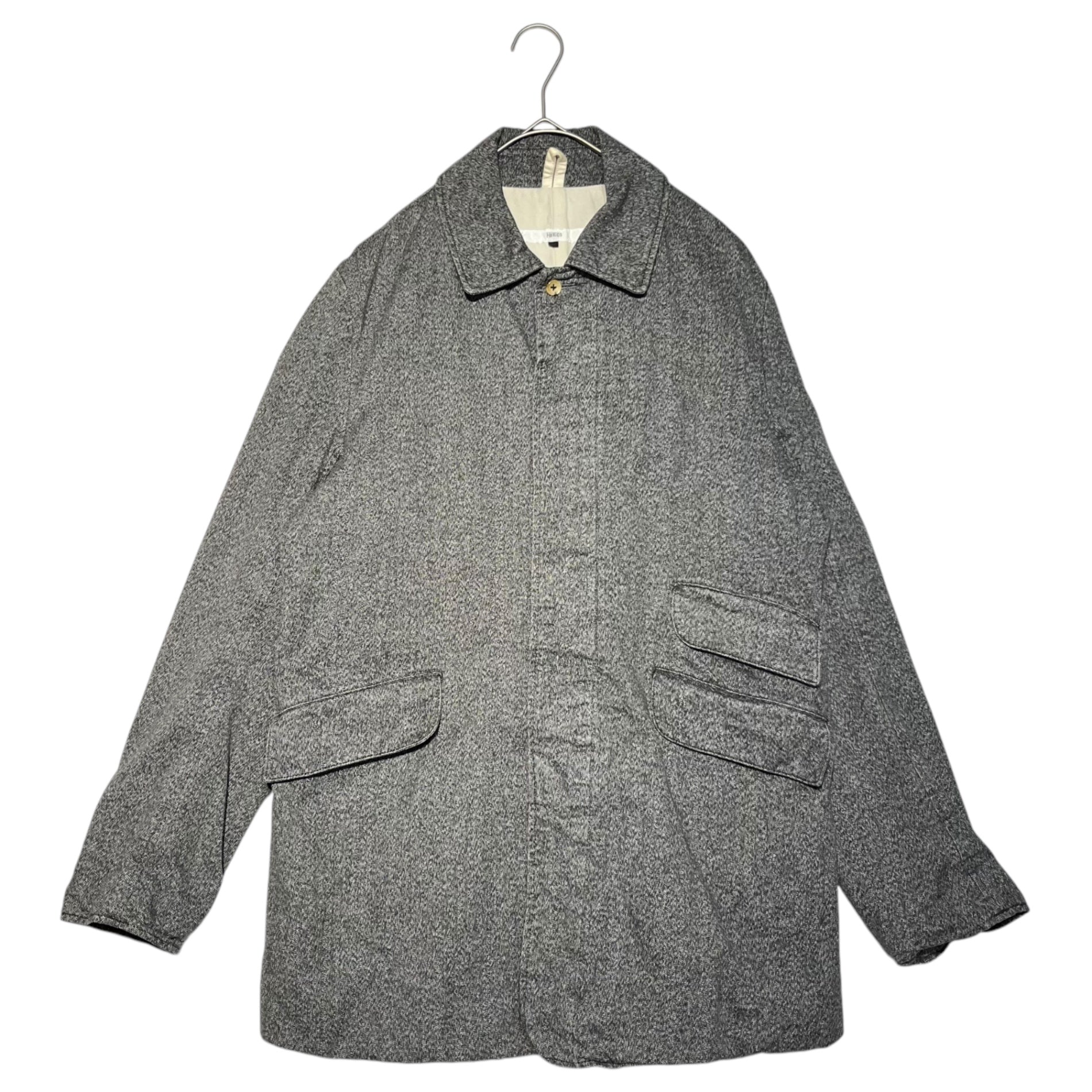 Hexico(ヘキシコ) Stand Fall Collar Short Coat スタンド フォール カラー ショート コート 記載無 グレー 日本製