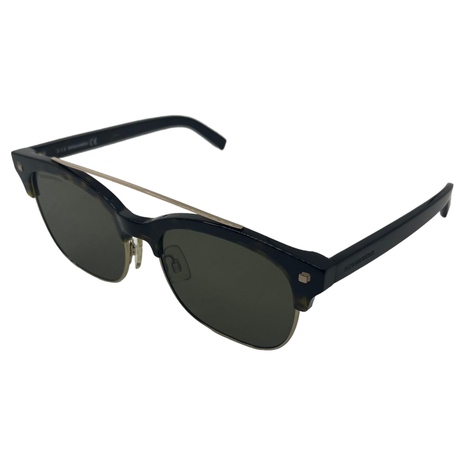 DSQUARED2(ディースクエアード) double bridge sunglasses ダブルブリッジサングラス 鼈甲 DQ0207 53□18-145 ブラウン メガネ 眼鏡