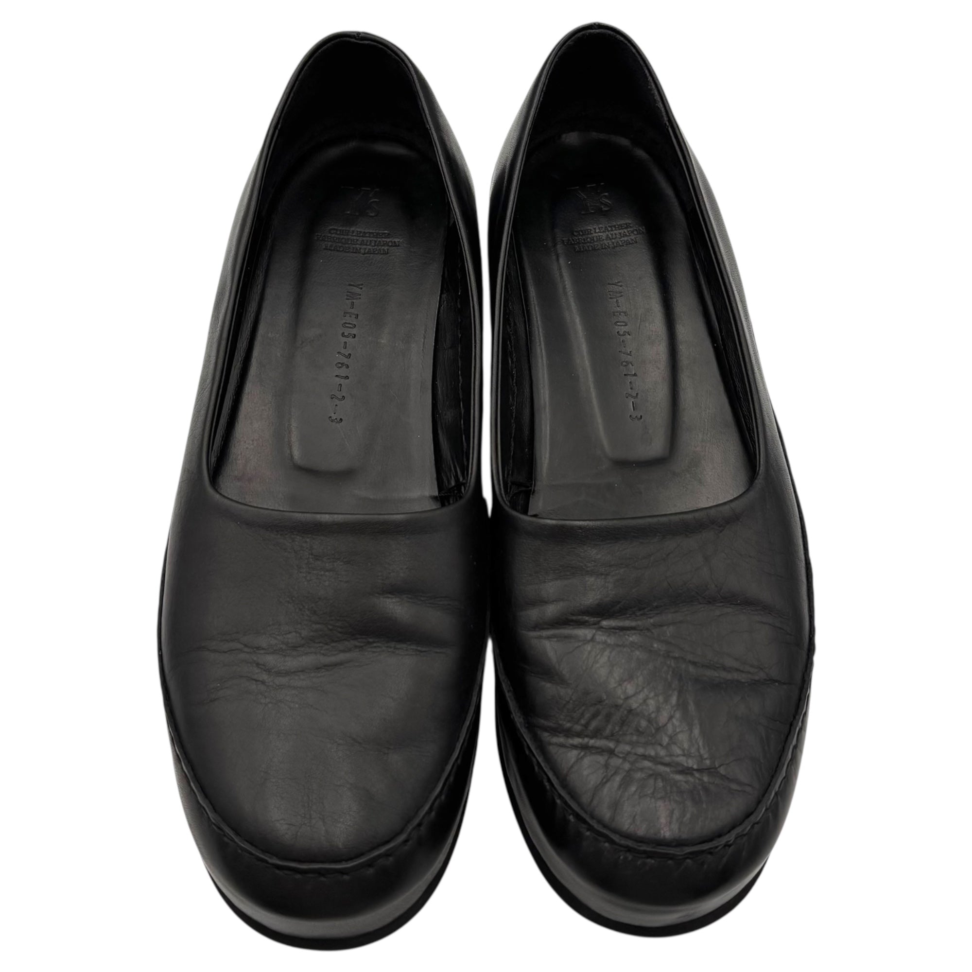 Y's(ワイズ) Platform Flats All Leather 厚底 オール レザー フラットシューズ パンプス YM-E05-761-2-3 3(23.5cm程度) ブラック