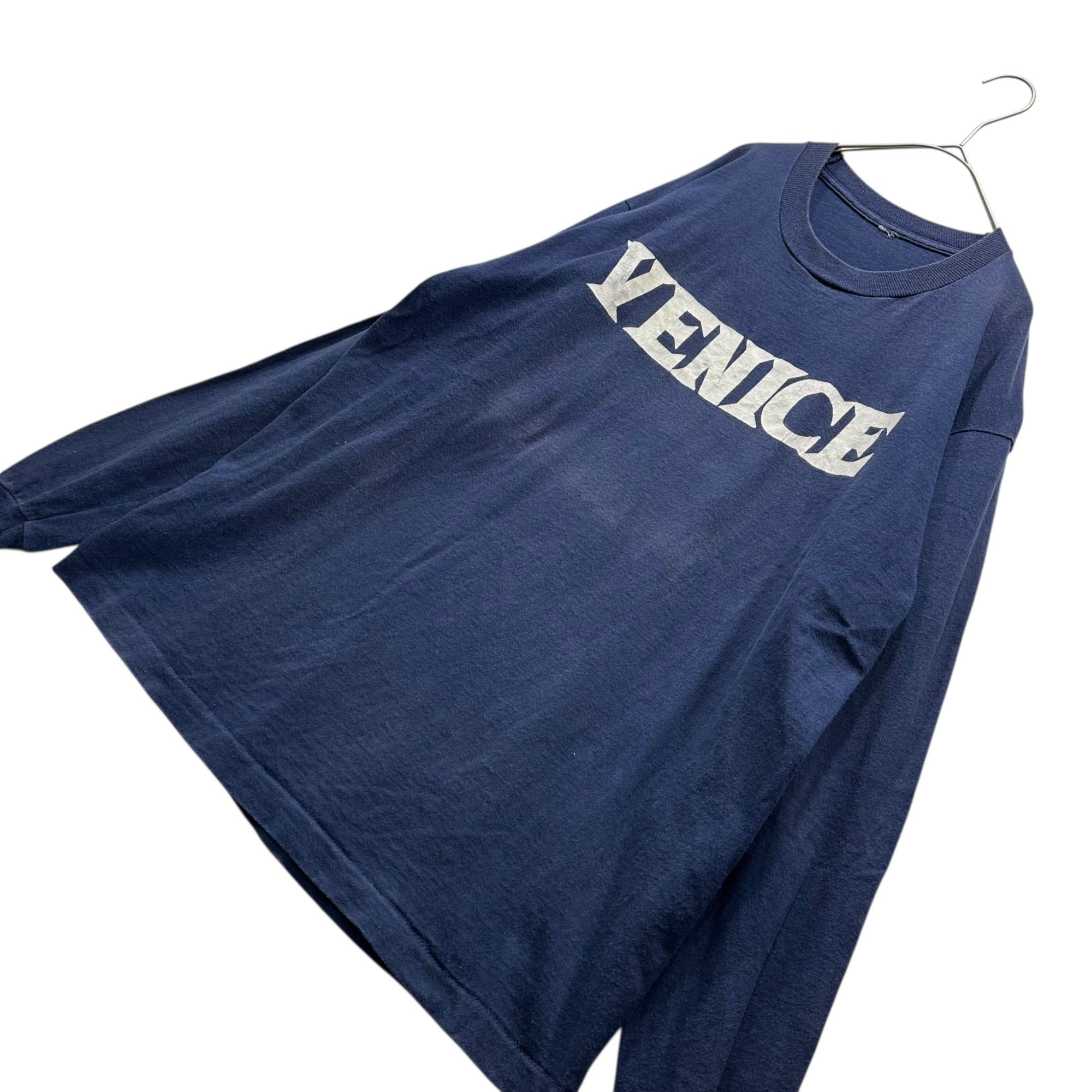 VINTAGE(ヴィンテージ) 90's VENICE Print L/S T-SHIRT 90年代 プリント 長袖 Tシャツ ロンT ネイビー