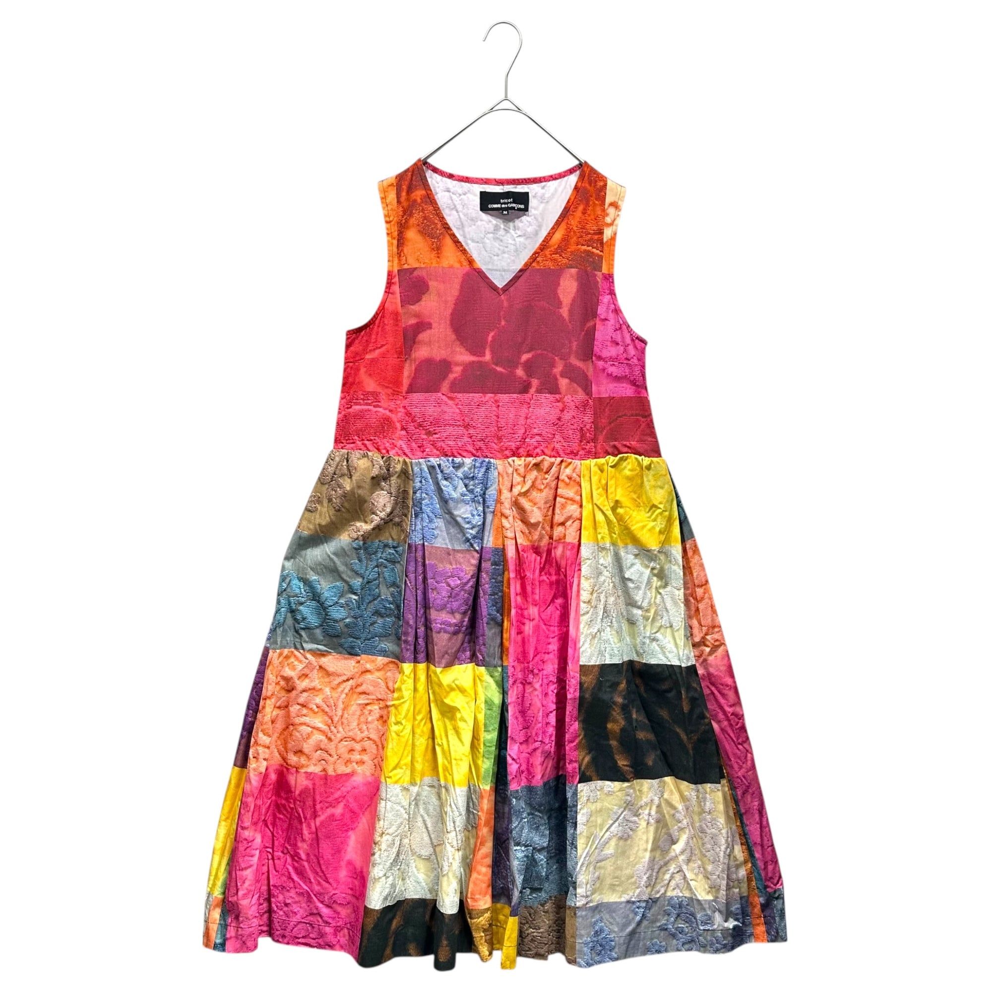 tricot COMME des GARCONS(トリココムデギャルソン) 14AW Sleeveless dress featuring various fabric transfers 異素材 転写 ノースリーブ ワンピース TN-O007 M マルチカラー AD2014