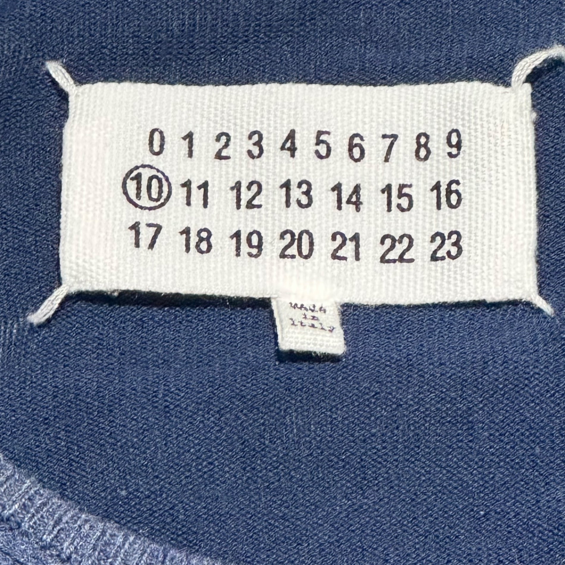 MAISON MARGIELA(メゾンマルジェラ) 17SS Reconstructed Asymmetrical C/W Knit 再構築 アシンメトリー コットン ウール ニット S50HA0689 S ネイビー