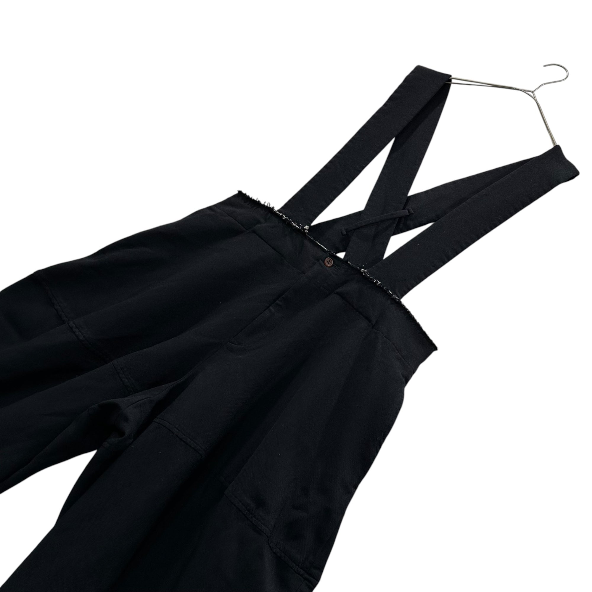 COMME des GARCONS COMME des GARCONS(コムデギャルソンコムデギャルソン) 2019AW Cut-off polyester suspender pants 断ち切り ポリエステル 吊りパンツ RD-UC01 S ブラック AD2019 サスペンダー