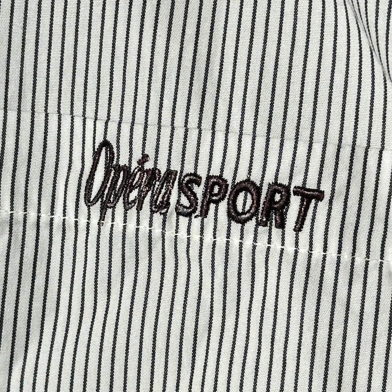OperaSPORT(オペラスポーツ) Striped Chest Logo Long Sleeve Shirt Blouse ストライプ 胸ロゴ 長袖 シャツ ブラウス 1679-343-3287 S ホワイト ユナイテッドアローズ等取扱
