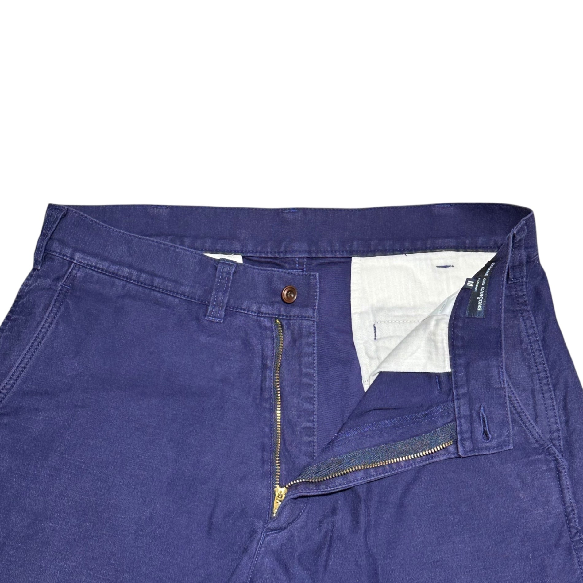 COMME des GARCONS HOMME(コムデギャルソンオム) 14AW Cotton Straight Pants コットン ストレート パンツ  HN-P028 M ネイビー