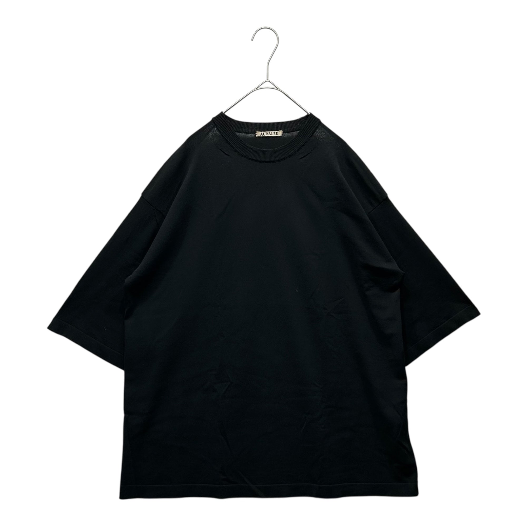 AURALEE(オーラリー) 20SS SUPER HARD TWIST HIGH GAUGE KNIT TEE スーパーハード ツイスト 高ゲージ ニット Tシャツ A20ST03HT 3 ブラック