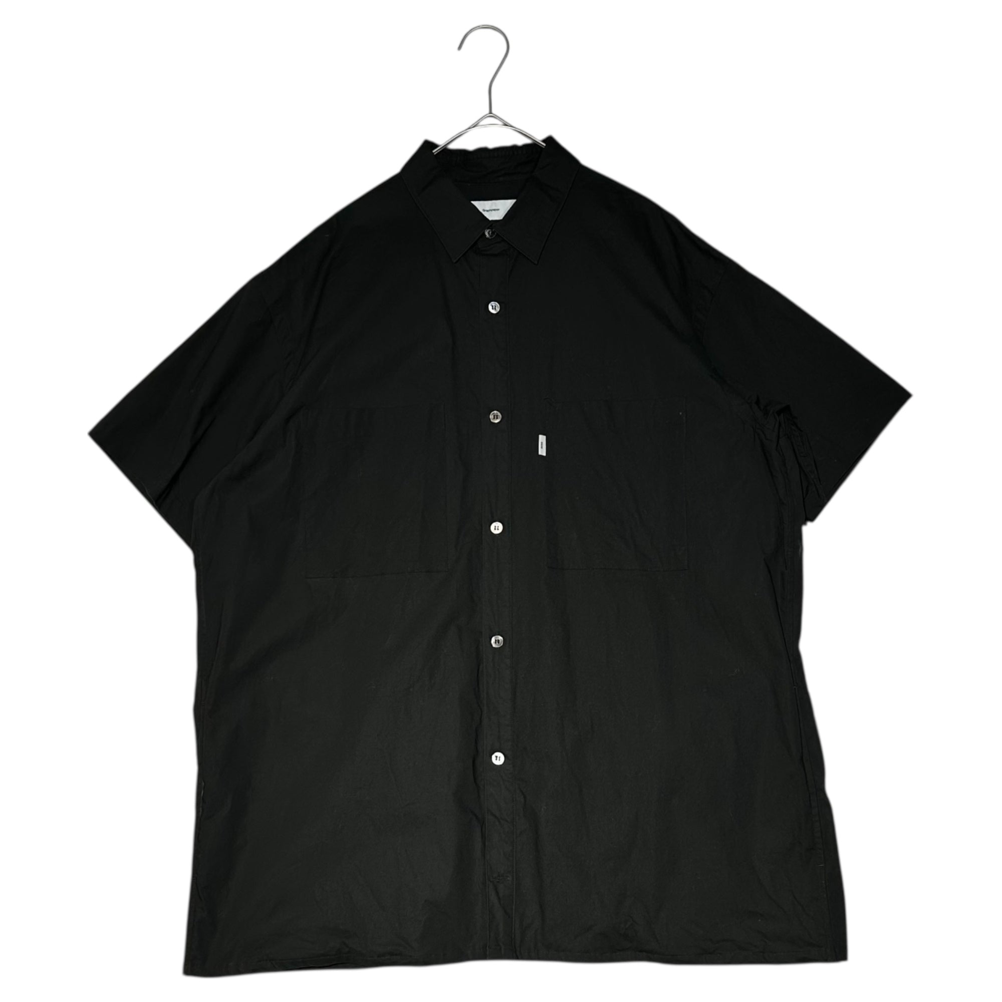 Graphpaper(グラフペーパー) STRETCH TYPEWRITER S/S BOX SHIRT ストレッチ タイプライター 半袖 ボックス シャツ GM201-50081B 1(S程度) ブラック