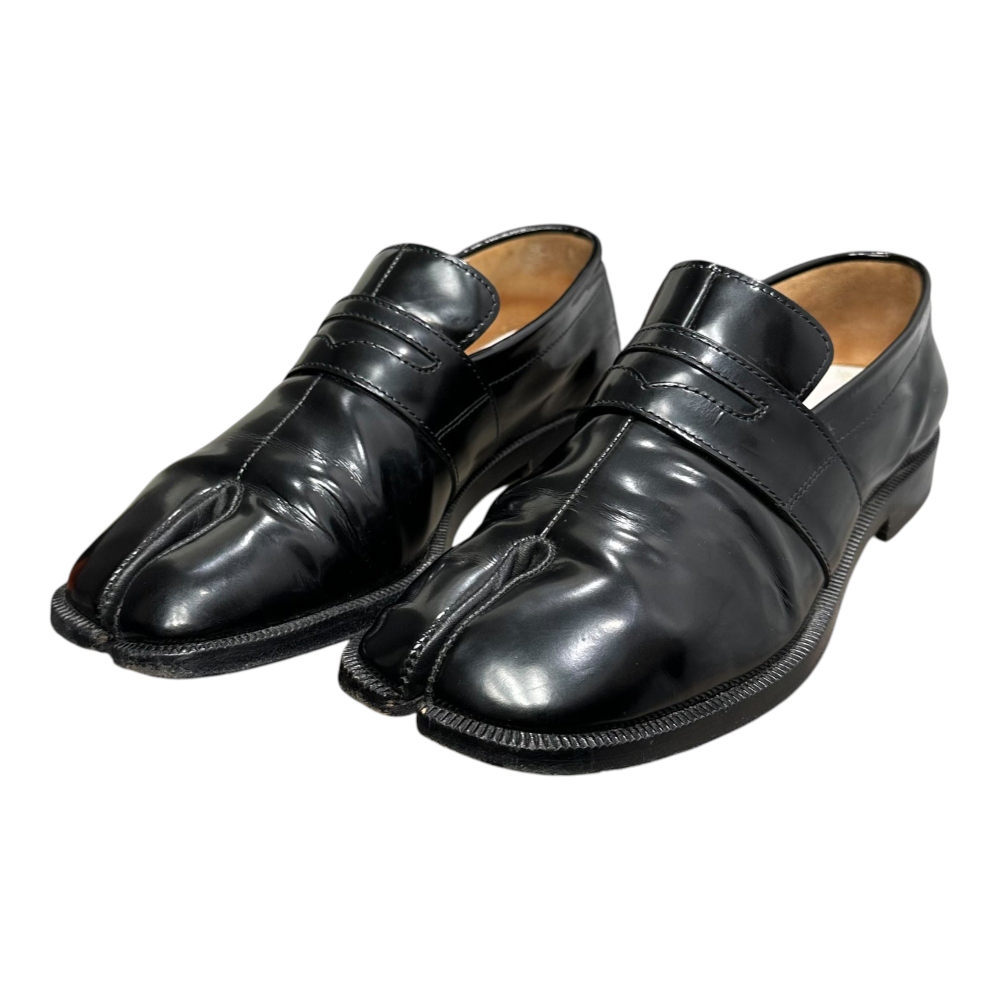 MAISON MARGIELA(メゾンマルジェラ) TABI COIN LOAFER - High-Shine Leather 足袋 ローファーハイシャイン レザー 38(24cm程度) ブラック タビ