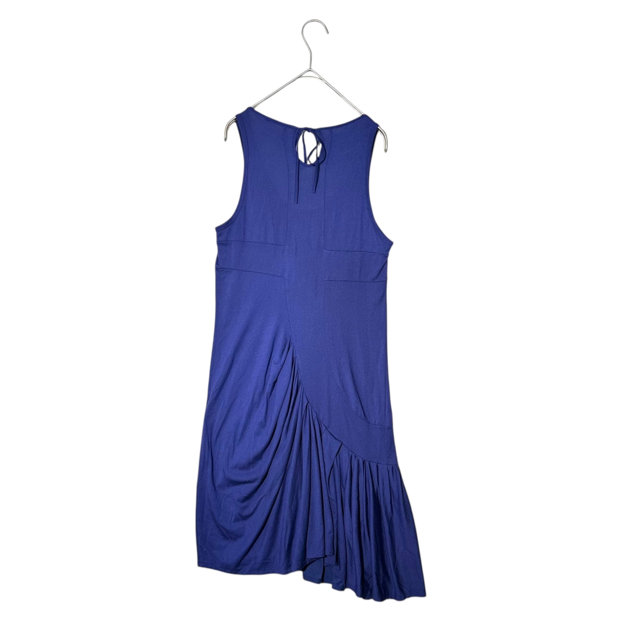 MARITHE FRANCOIS GIRBAUD(マリテフランソワジルボー) 00's Asymmetrical Gather Camisole Dress アシンメトリー ギャザー キャミソール ワンピース F6-9554 M ブルー Y2K ノースリーブ