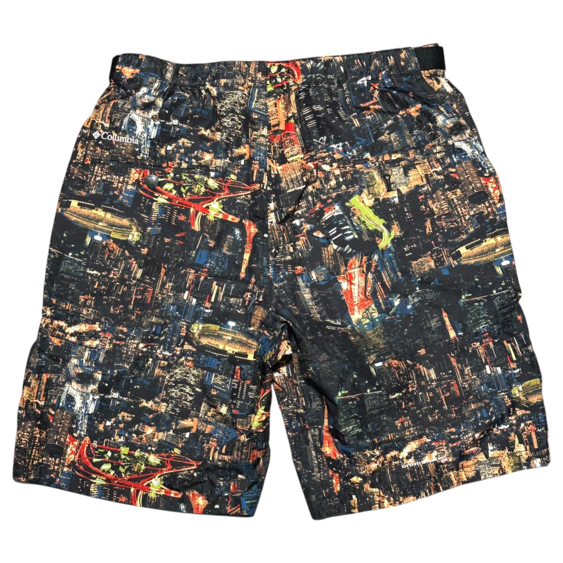 Columbia×Kinetics(コロンビア×キネティクス) 16SS ”Night Scene” Pliny Peak Jacket ＆ Pliny Peak Short プリニーピークジャケット プリニーピークショーツ PM3681 M ブラック×マルチ マウンテンパーカー ショーツ 夜景 セットアップ 上下