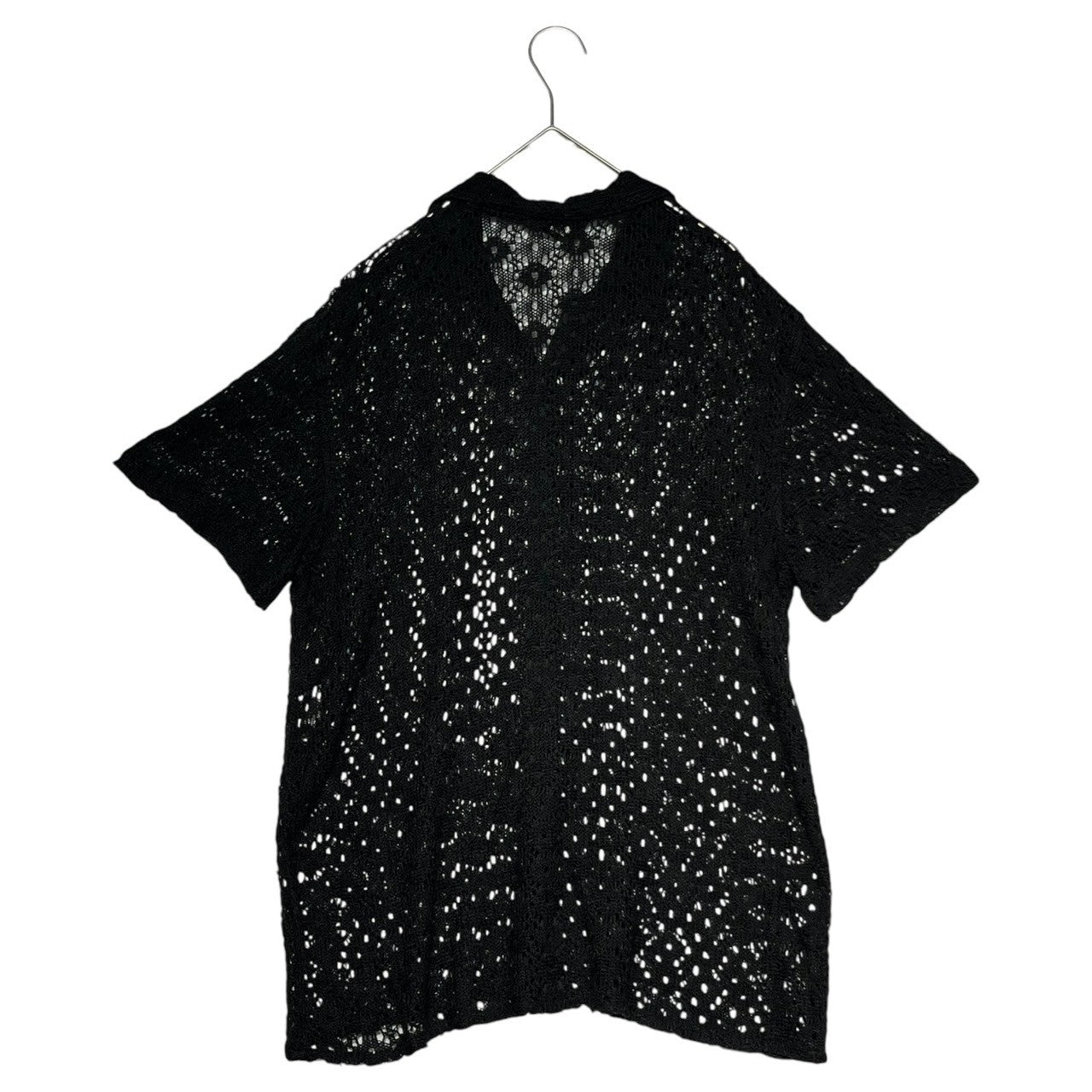 tricot COMME des GARCONS(トリココムデギャルソン) 90's Braided see-through short sleeve shirt 編み込み シースルー 半袖シャツ TB-020290 FREE ブラック AD1993